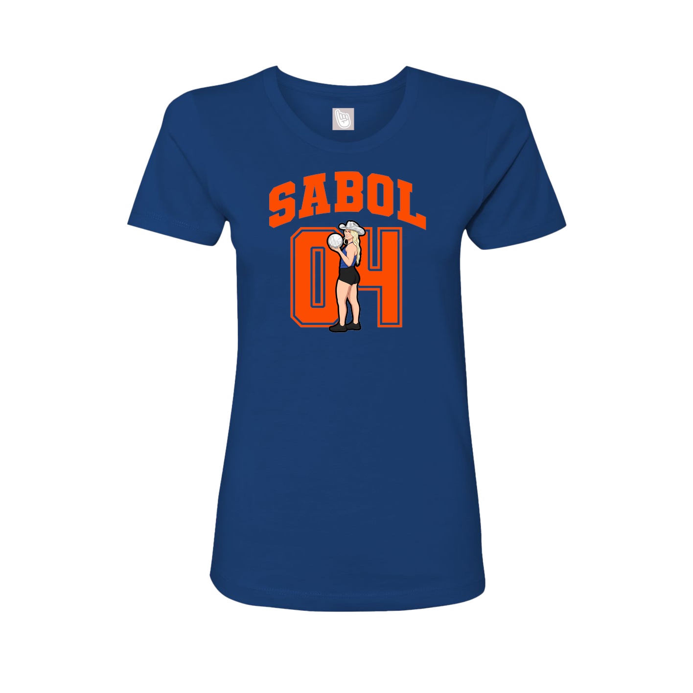 Fitted Women's Tee — Number in Royal