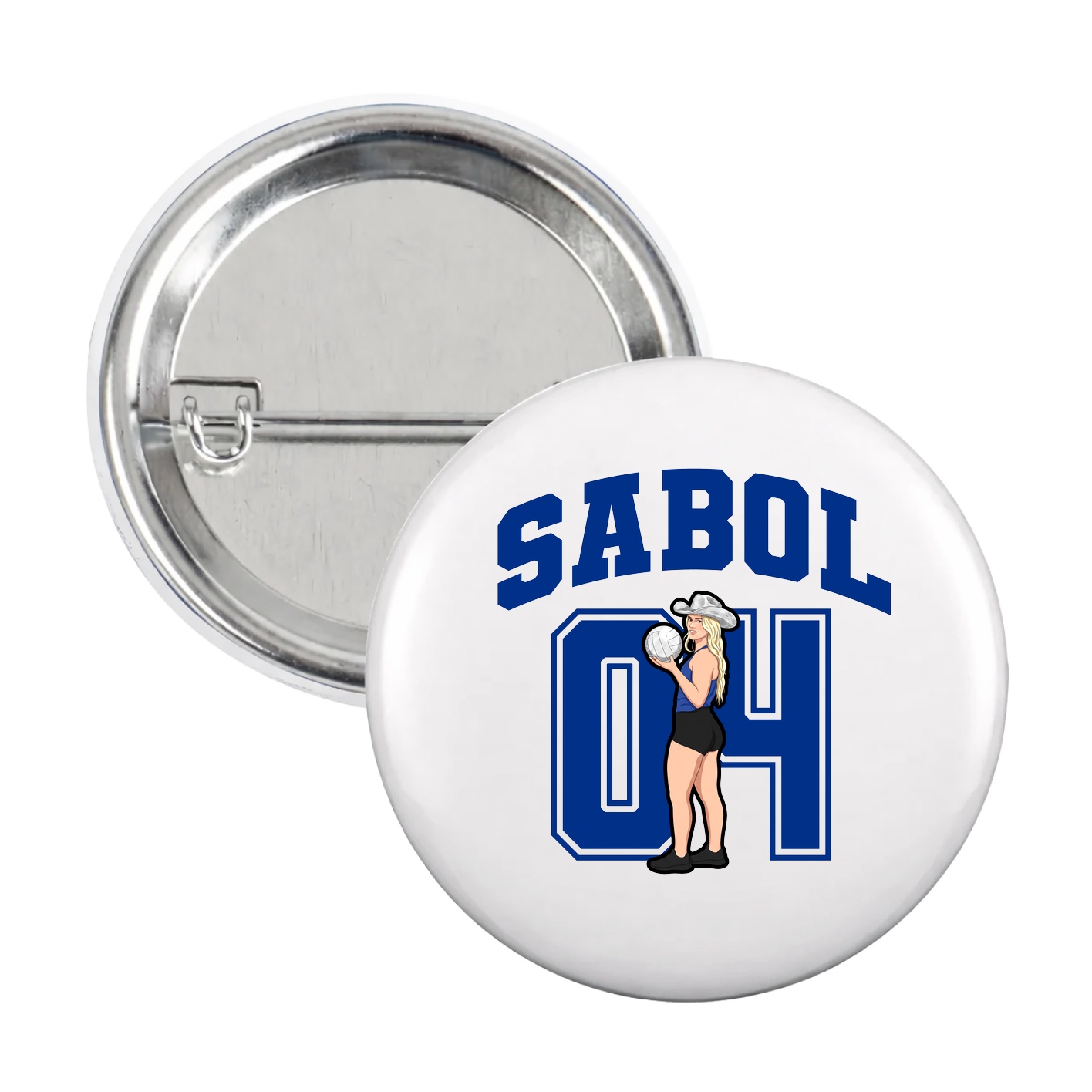 Game Day Button — Number in White