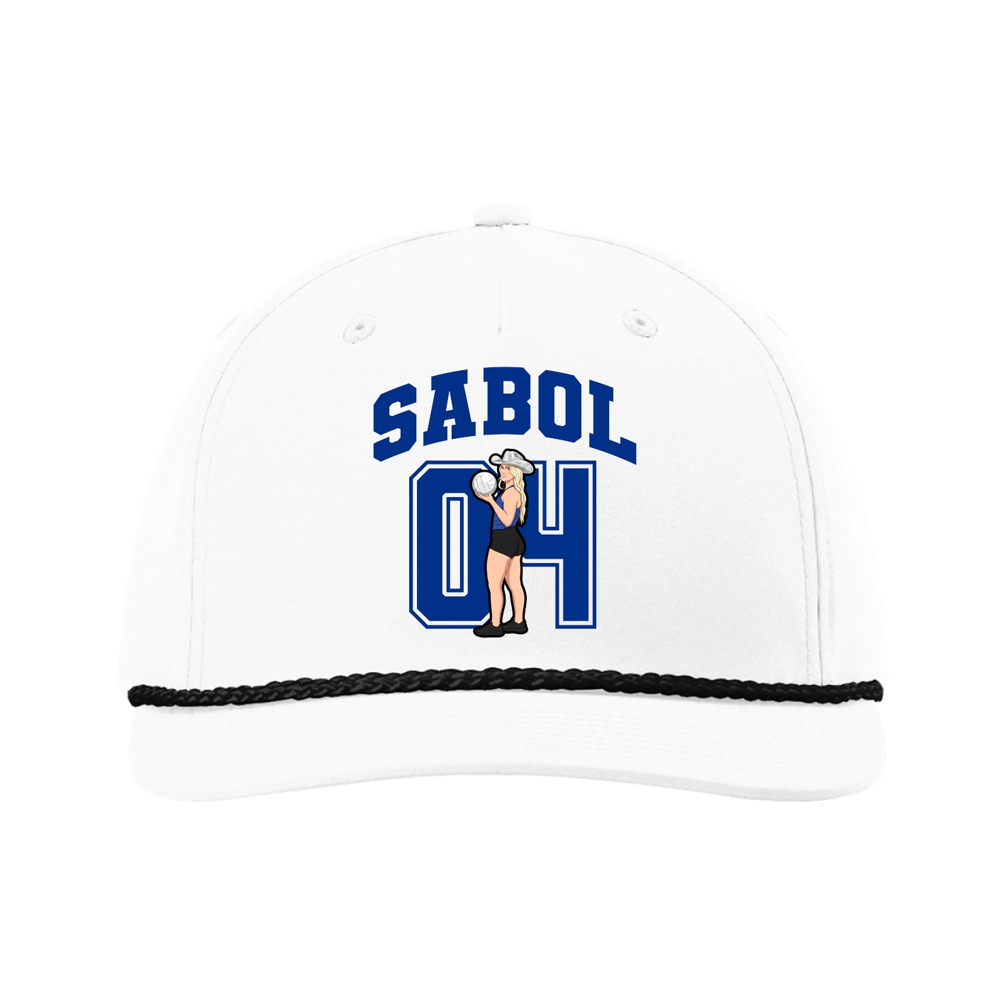 Five-Panel Classic Rope Cap — Number in White