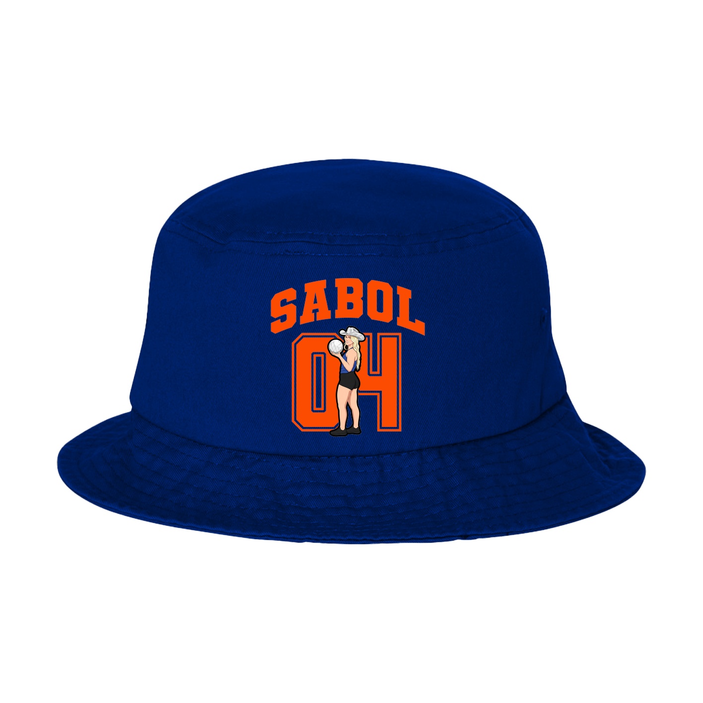 Bucket Cap — Number in Royal Blue