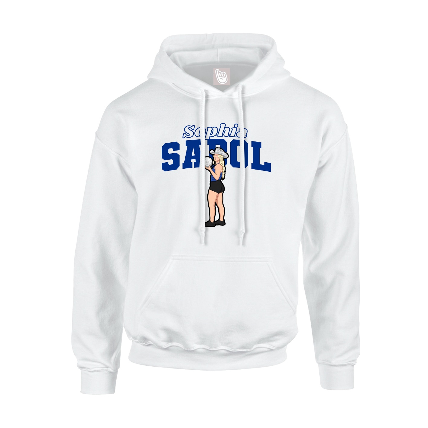 Hoodie — Name Arch in White