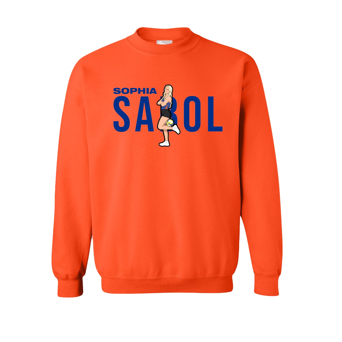 Fleece Crew — Player Name in Orange