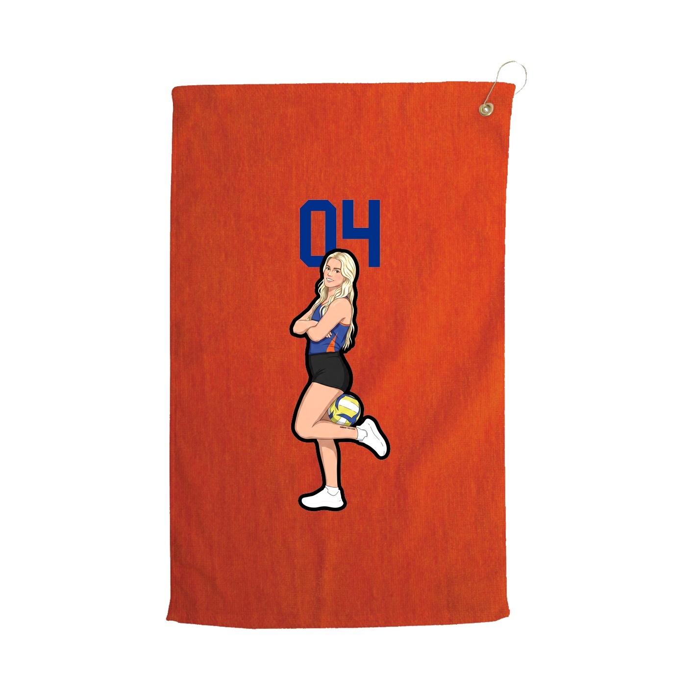 Golf Towel — Number Top in Orange