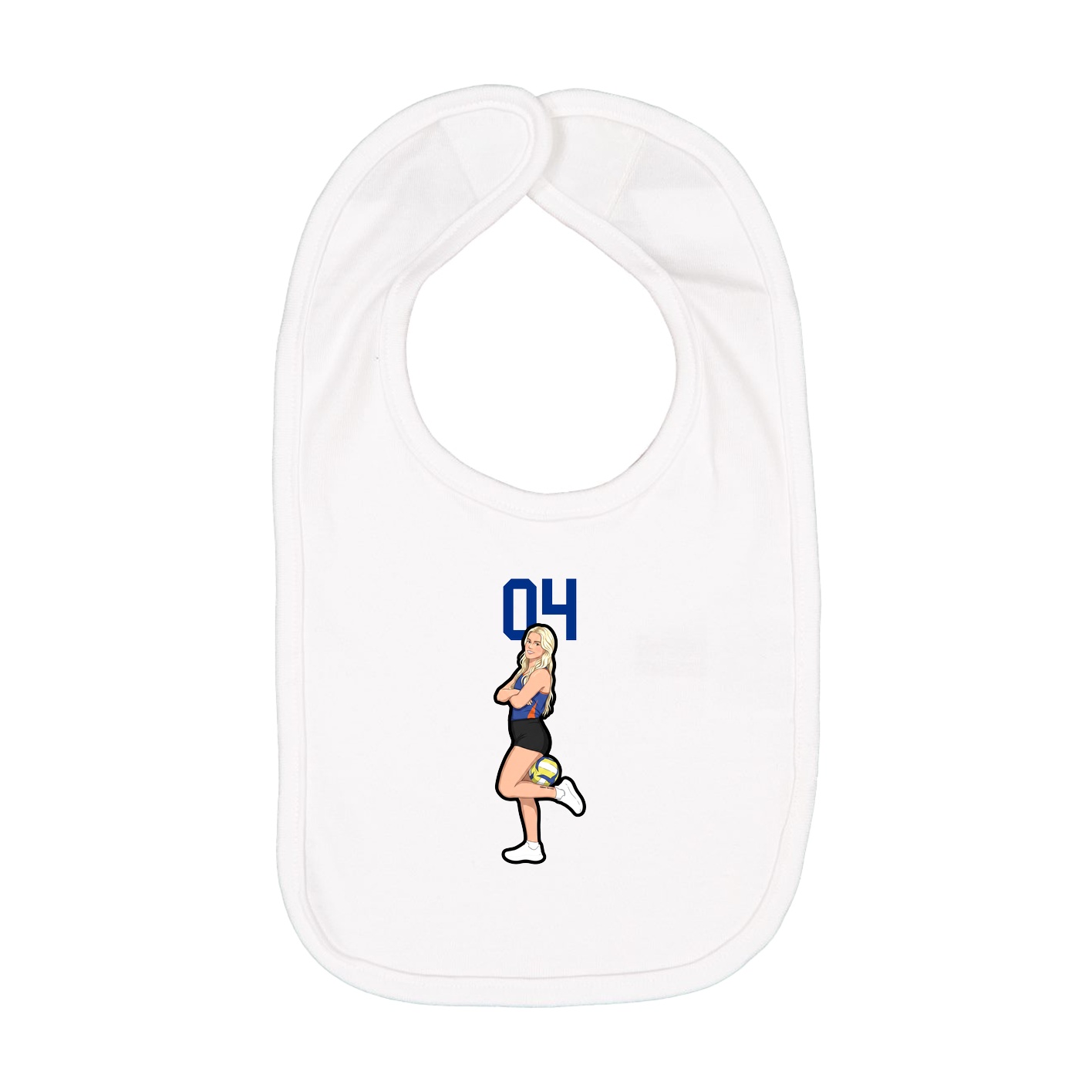 Infant Bib — Number Top in White