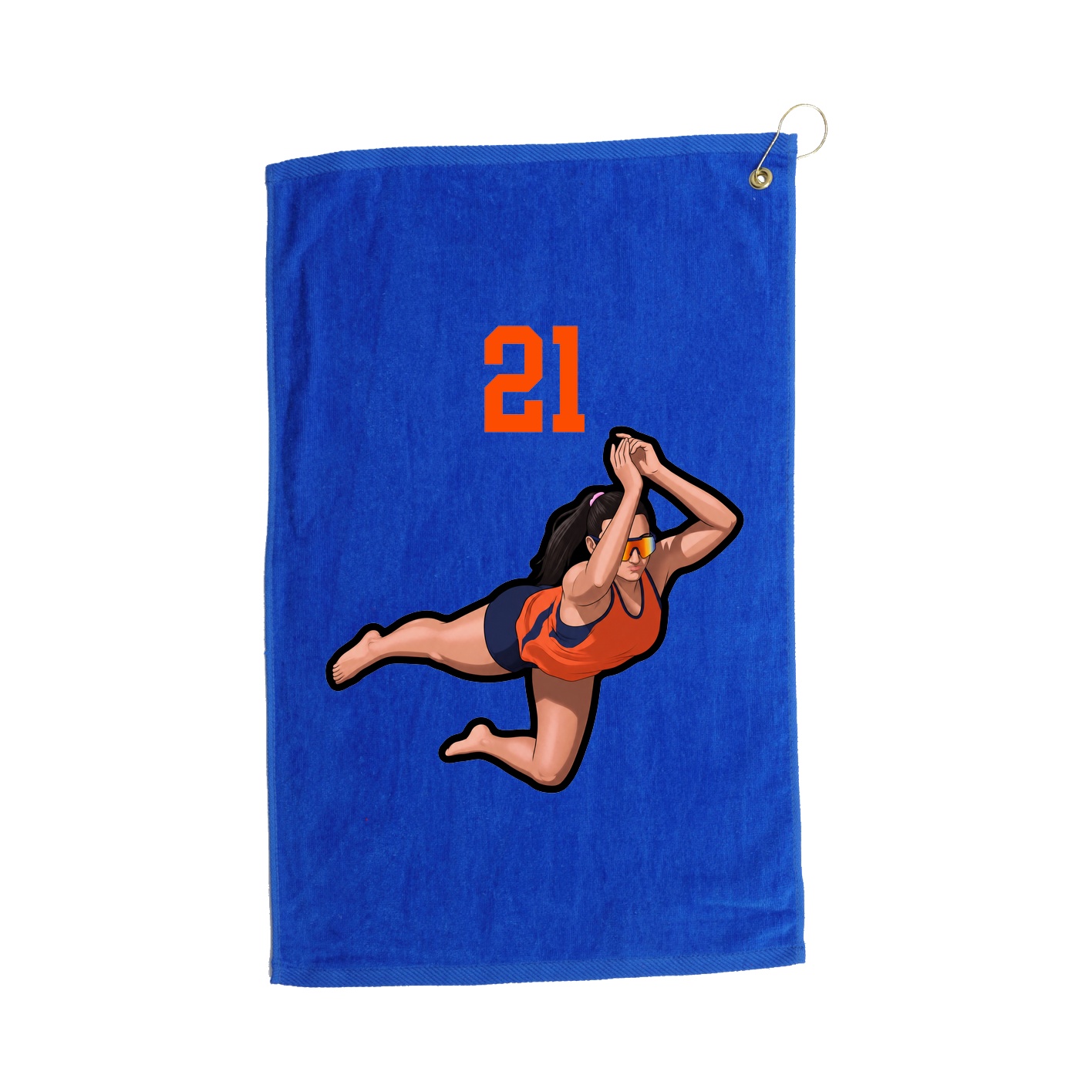 Golf Towel — Number Top in Royal