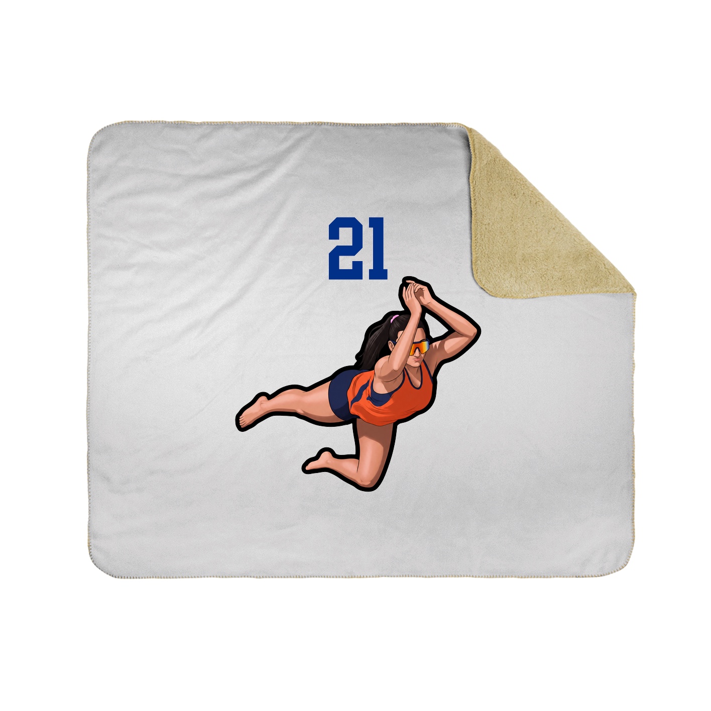 Throw Blanket — Number Top in White