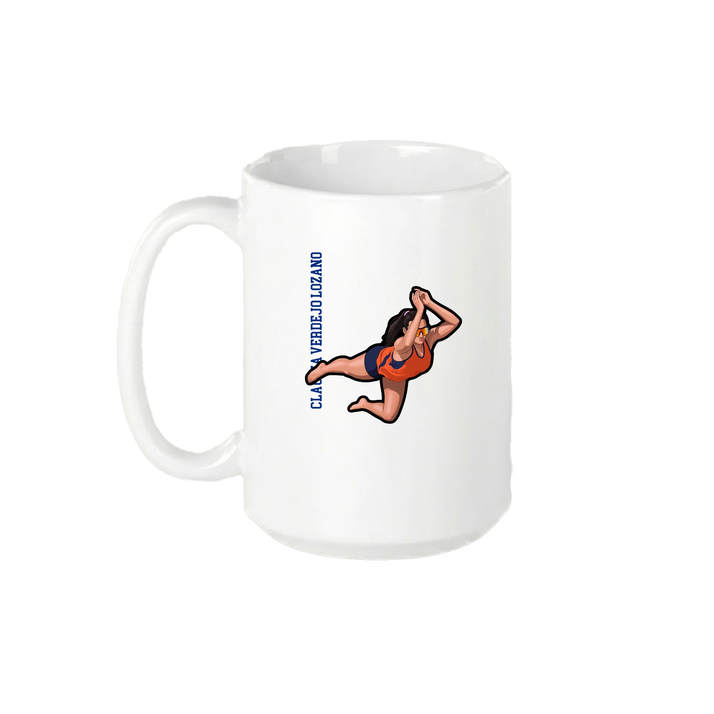 15oz Coffee Mug — Name Vertical in White