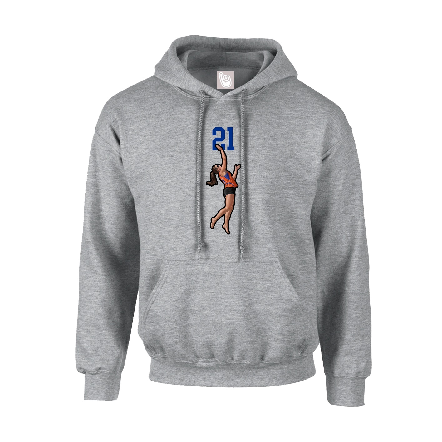 Hoodie — Number Top in Grey