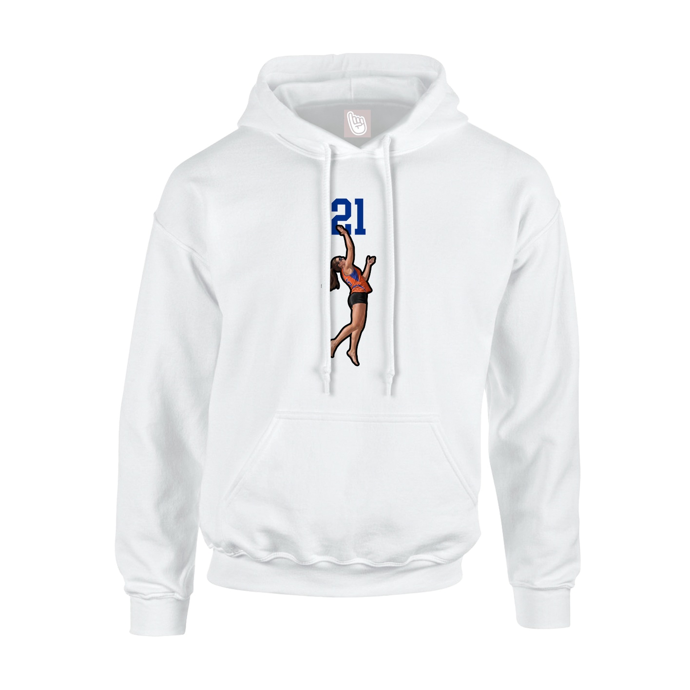 Youth Hoodie — Number Top in White