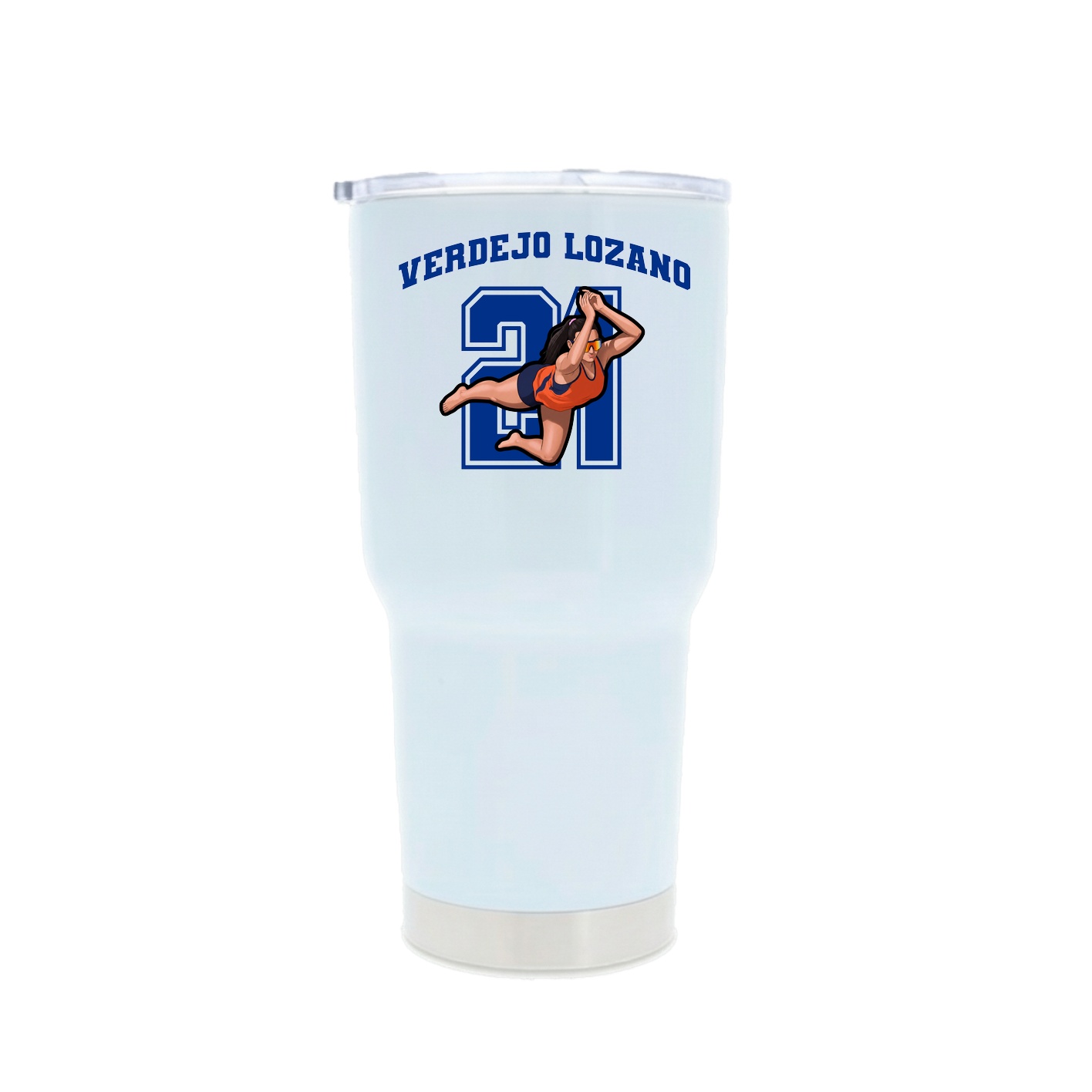 30oz Stainless Steel Tumbler — Number in White