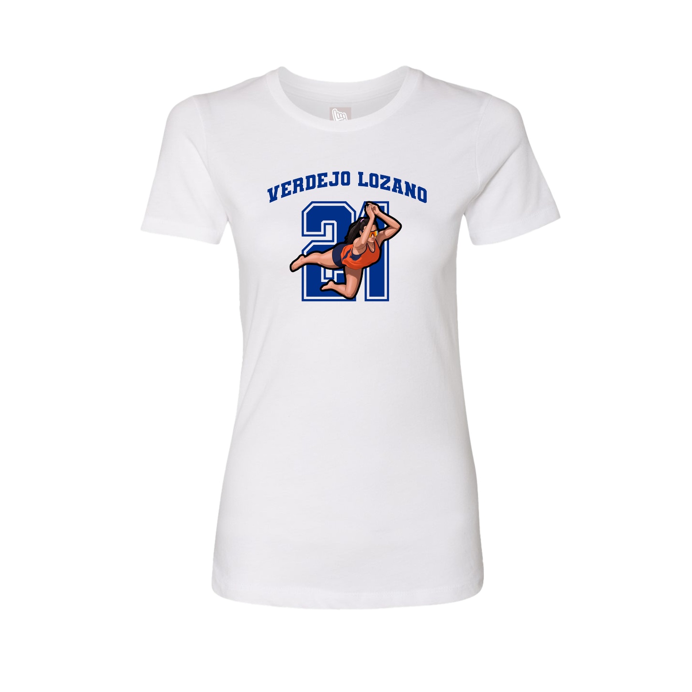 Fitted Women's Tee — Number in White