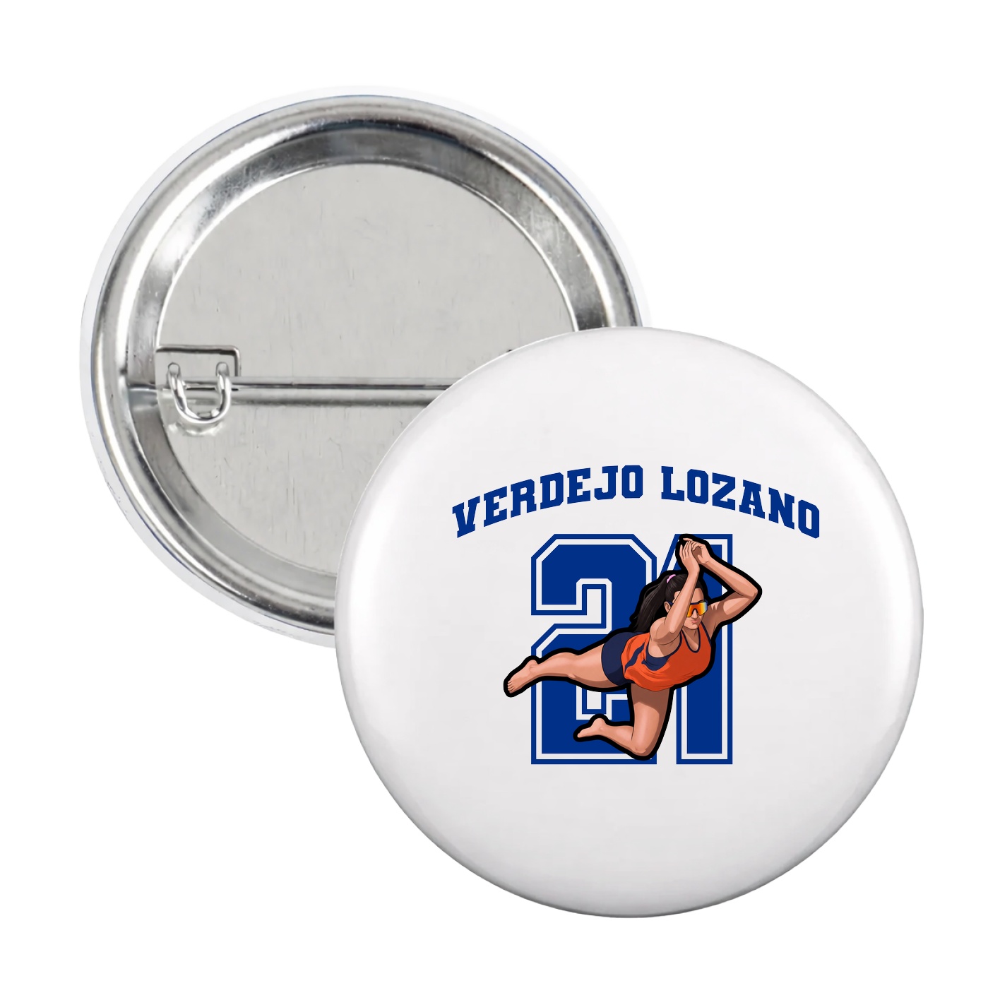 Game Day Button — Number in White