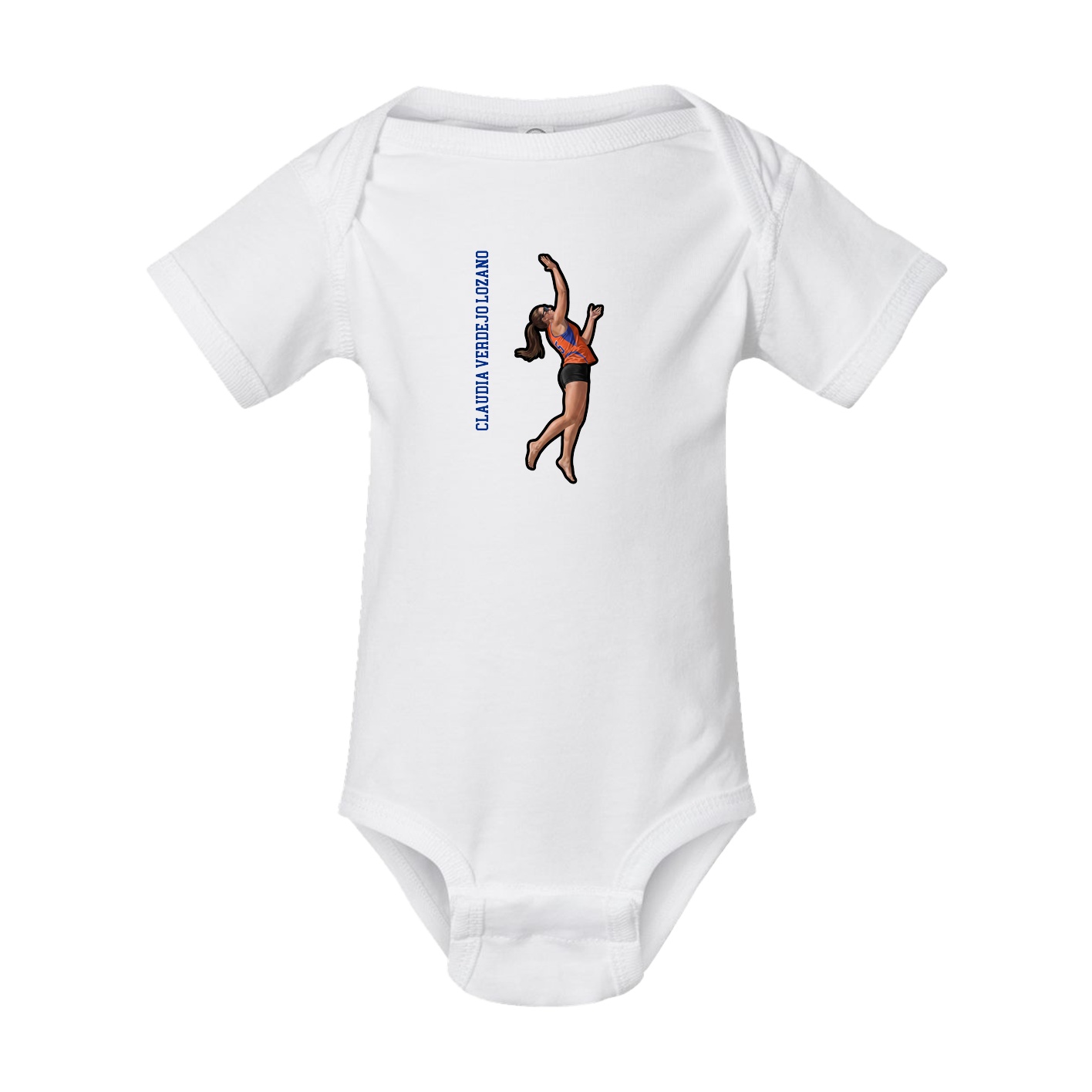 Baby Onesie — Name Vertical in White