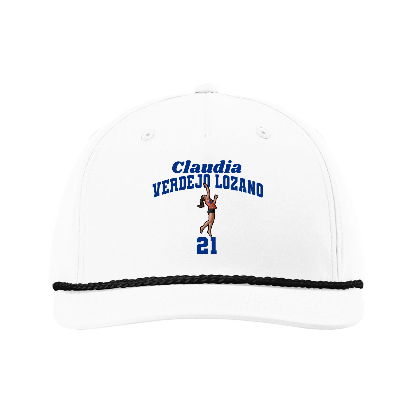 Five-Panel Classic Rope Cap — Signature Arch in White