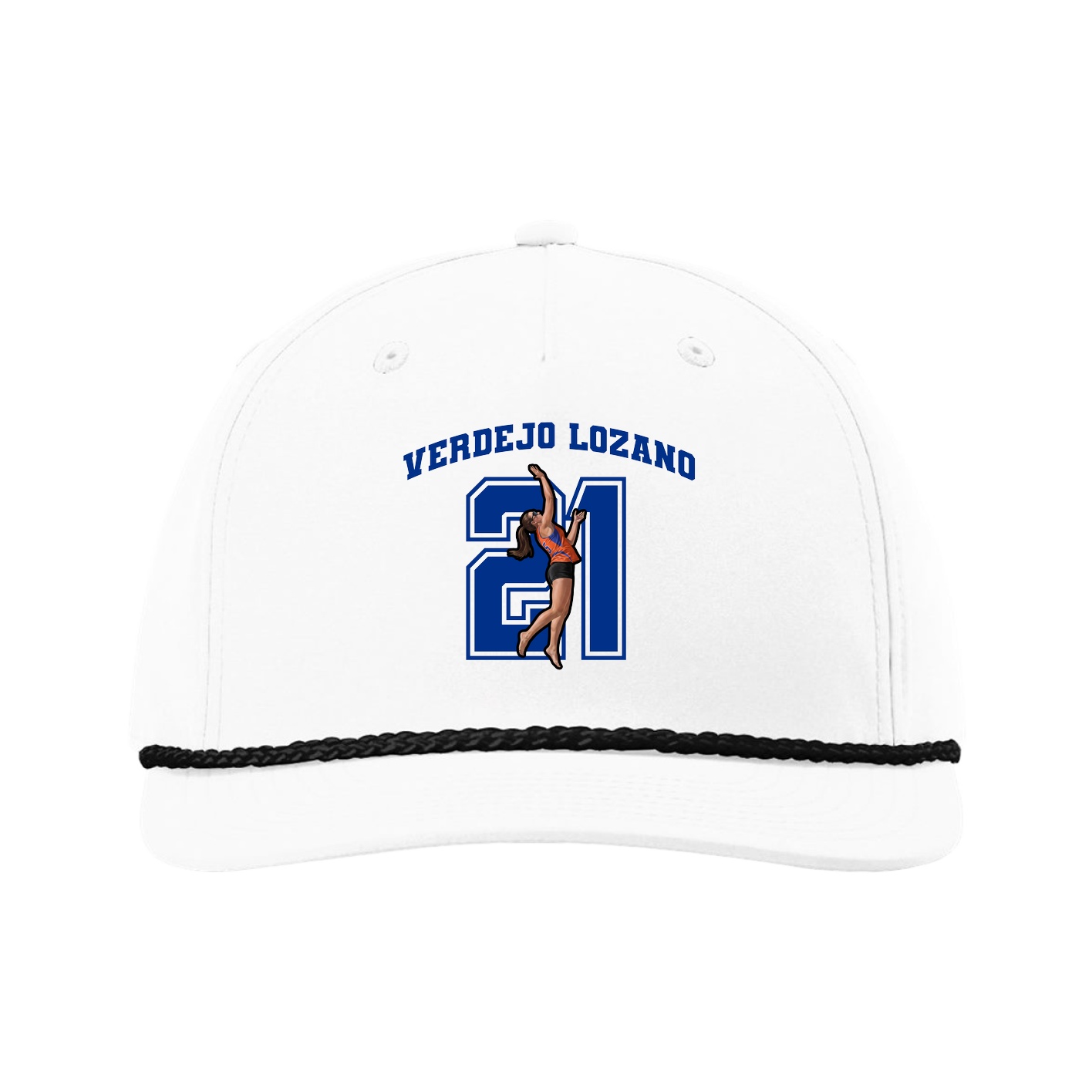Five-Panel Classic Rope Cap — Number in White