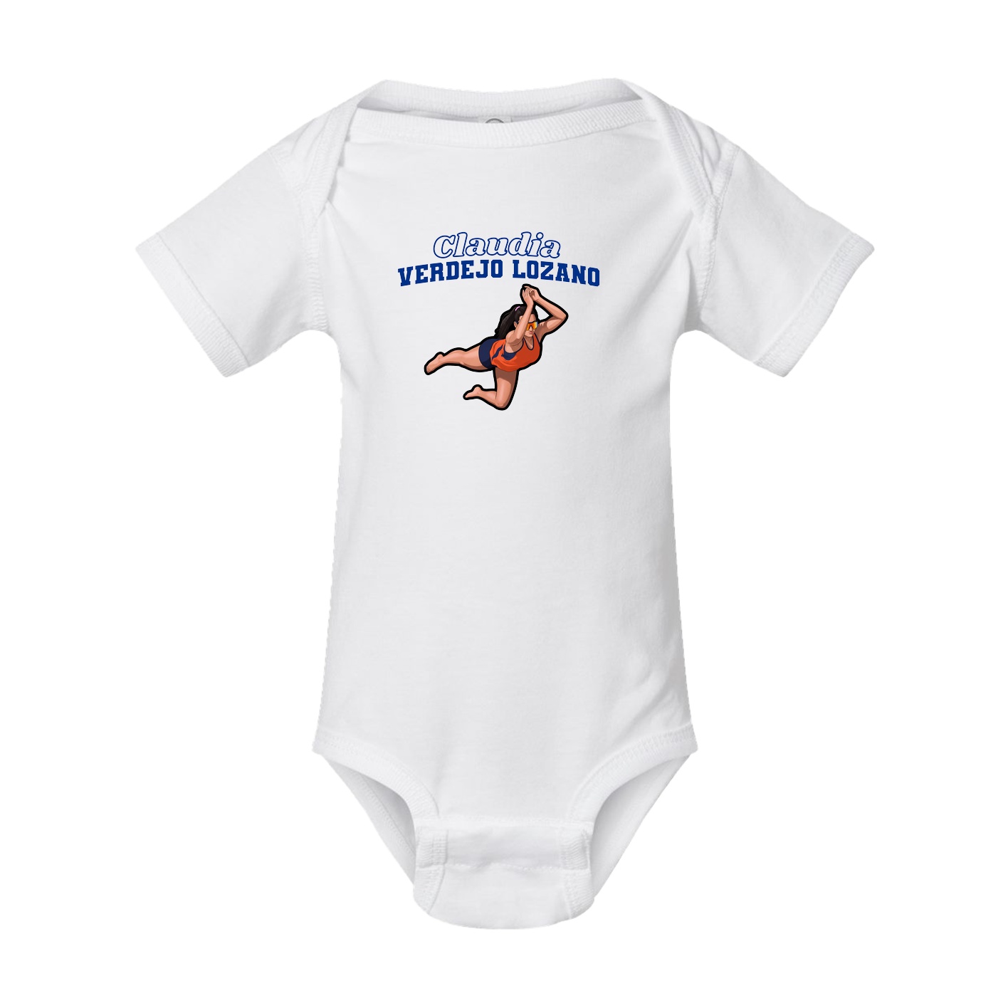 Baby Onesie — Name Arch in White