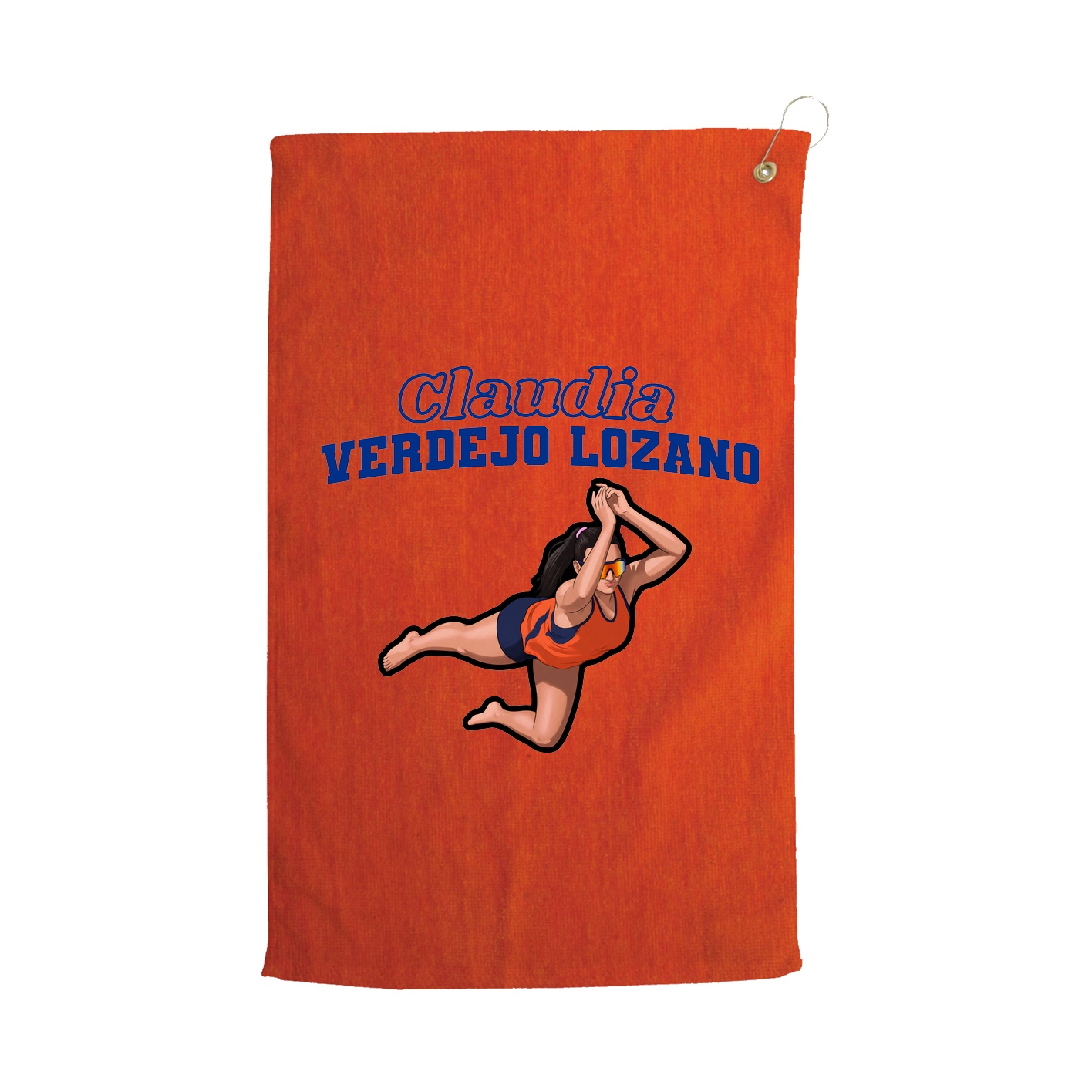 Golf Towel — Name Arch in Orange