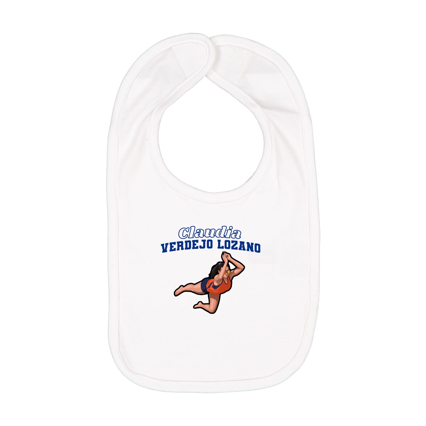 Infant Bib — Name Arch in White
