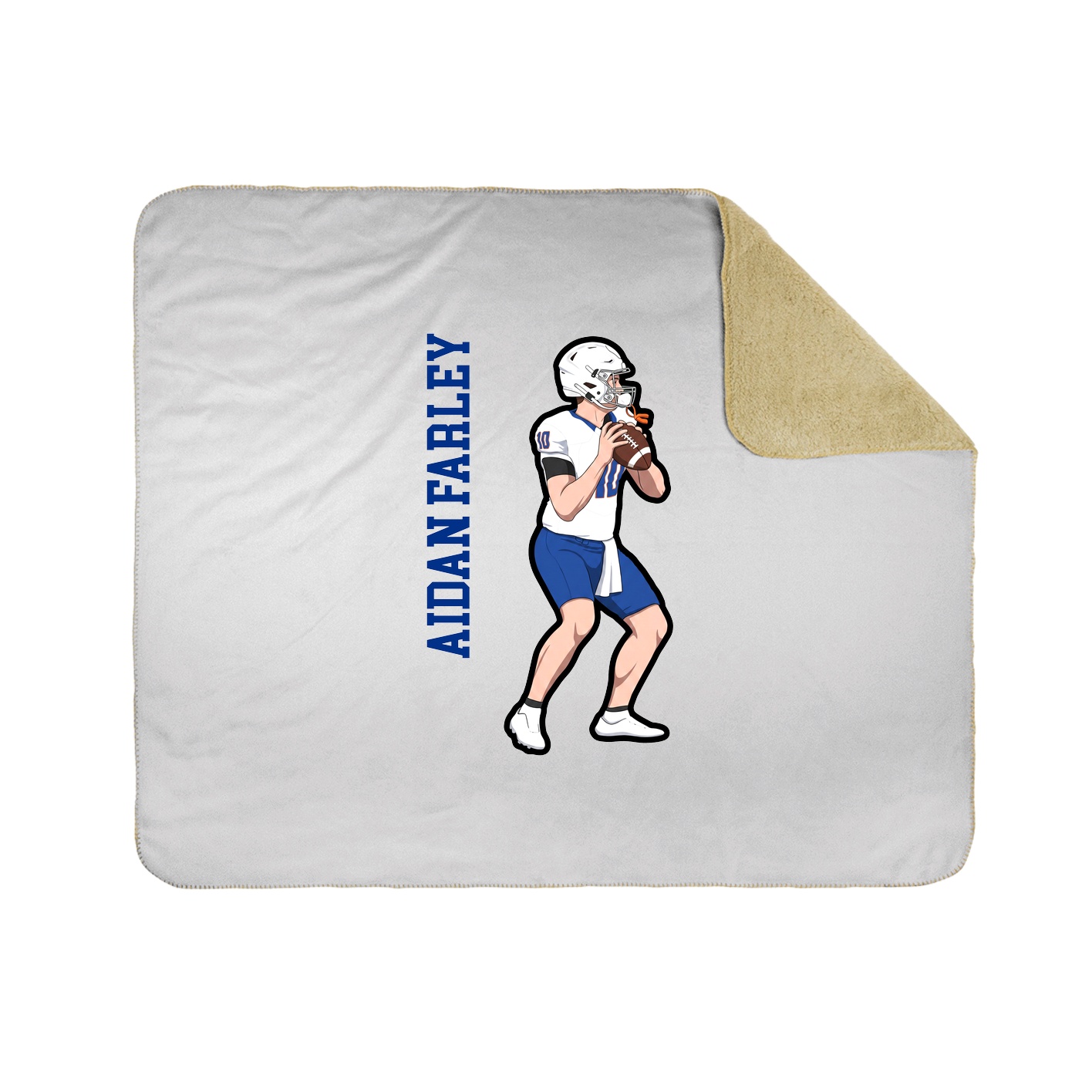 Throw Blanket — Name Vertical in White