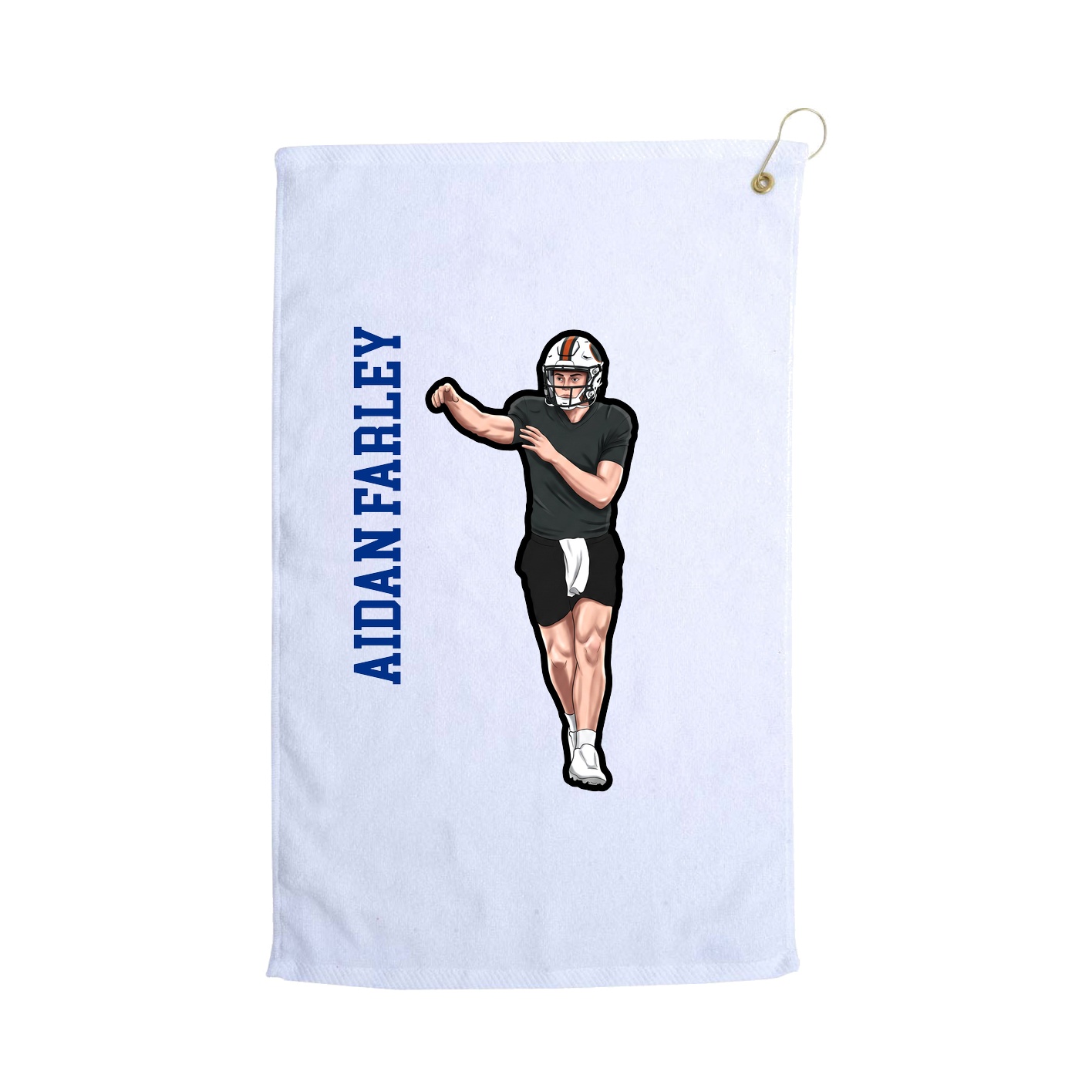 Golf Towel — Name Vertical in White
