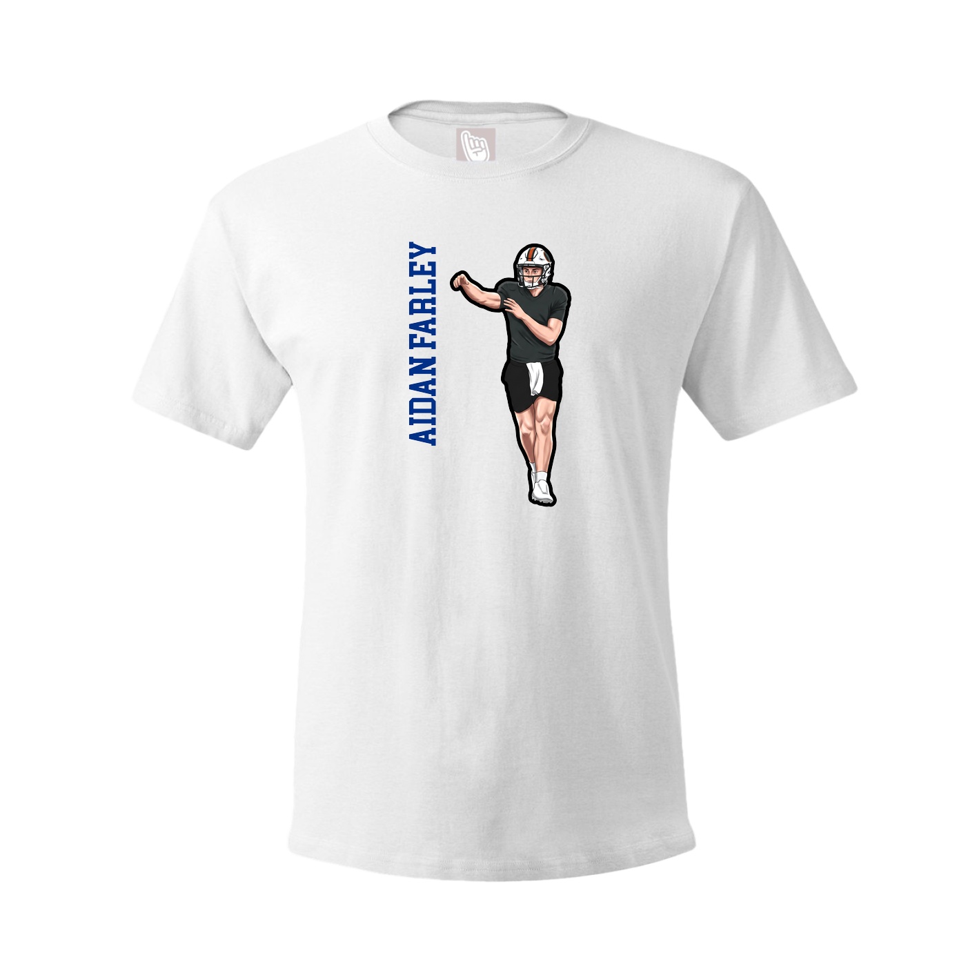Youth Tee — Name Vertical in White