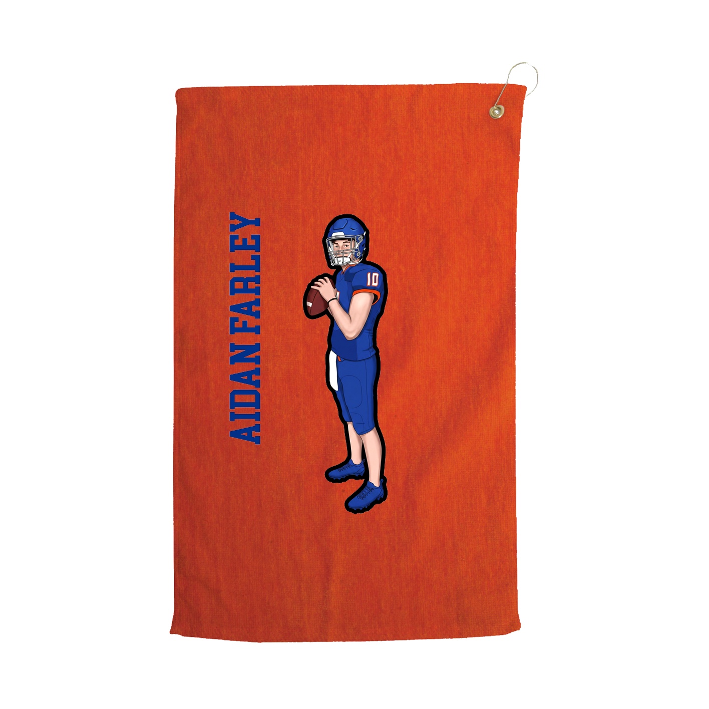 Golf Towel — Name Vertical in Orange