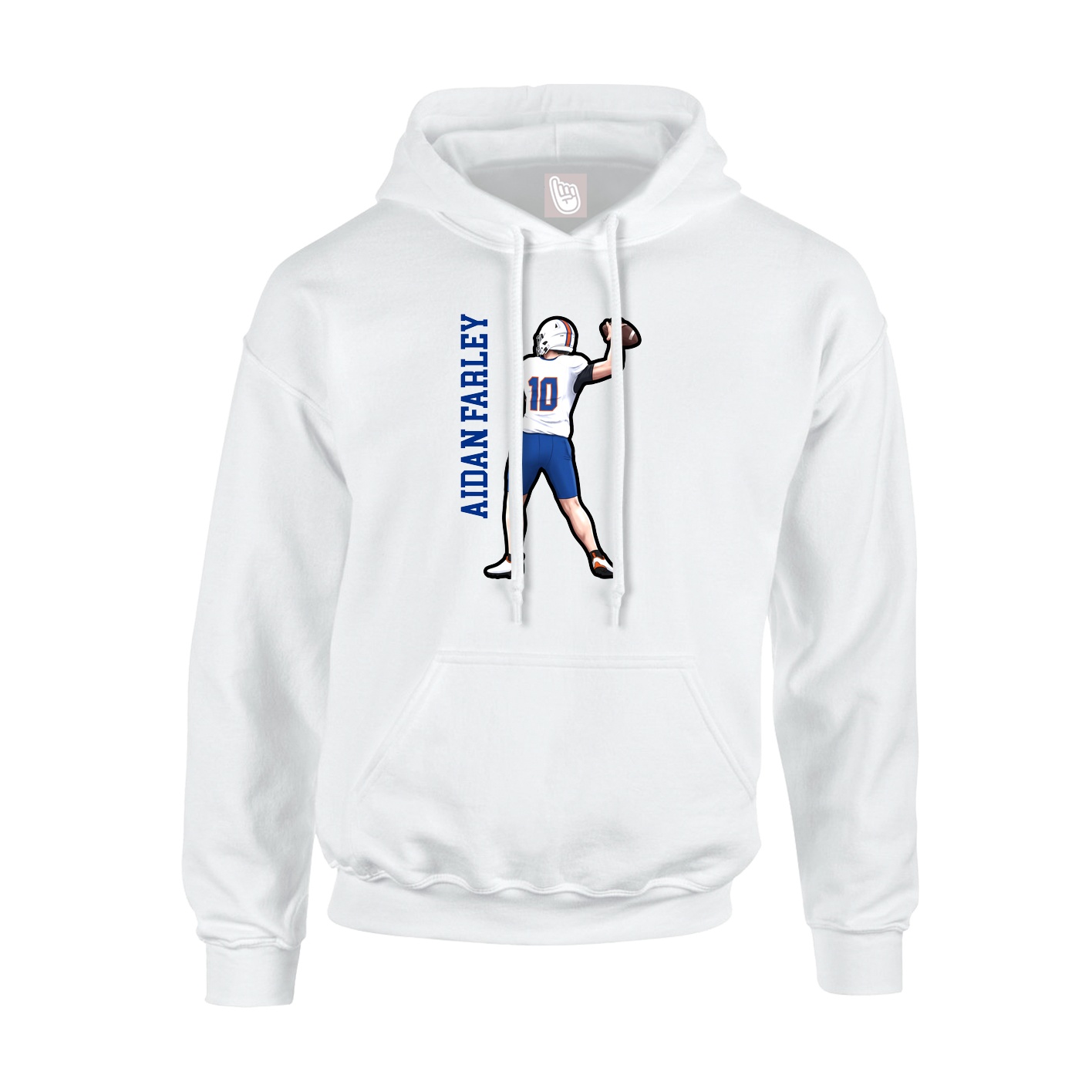 Hoodie — Name Vertical in White