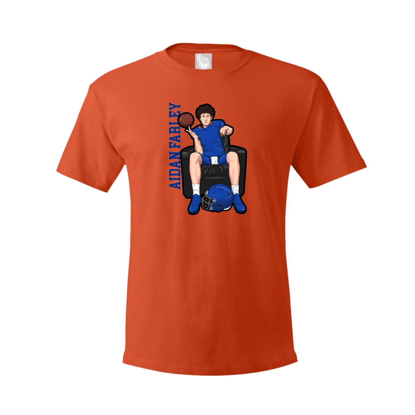 Tee — Name Vertical in Orange
