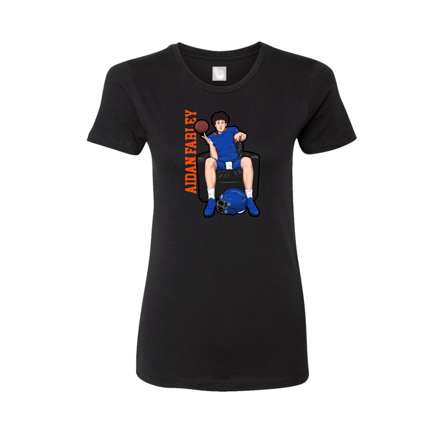 Womens Tee — Name Vertical in Black