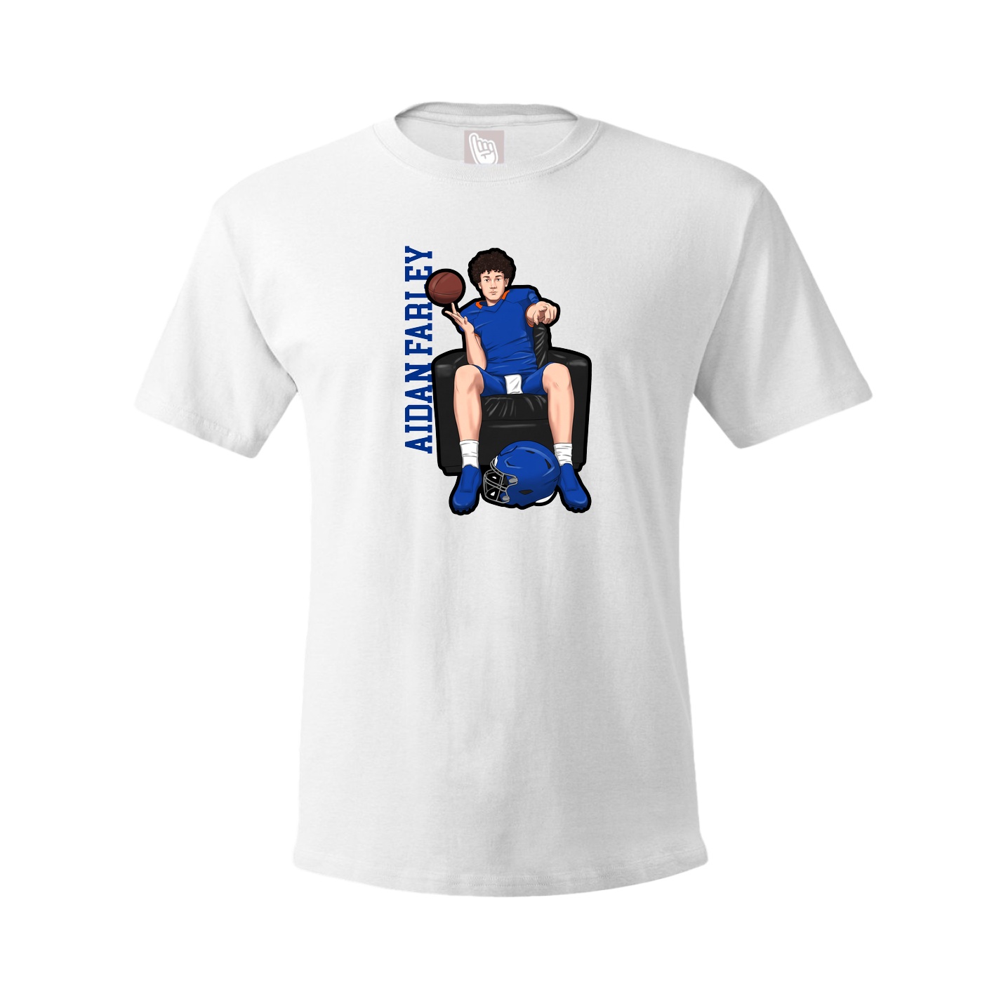 Youth Tee — Name Vertical in White