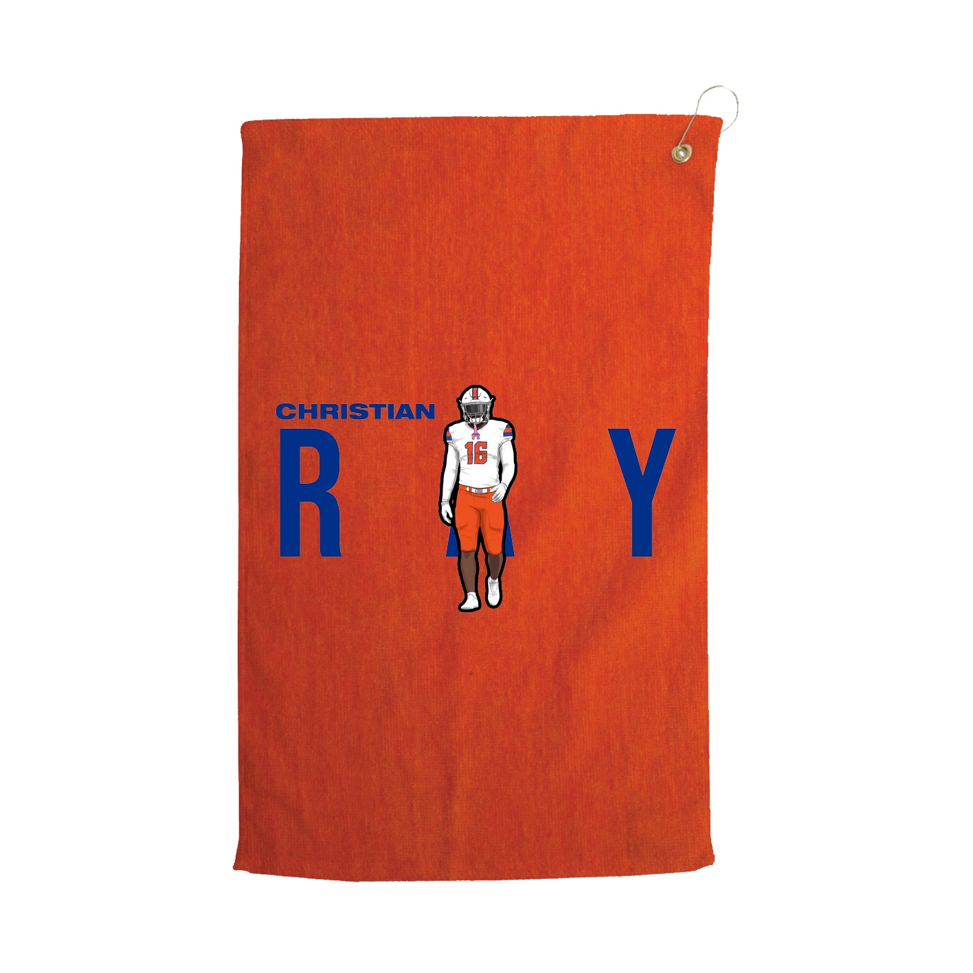 Golf Towel — Player Name in Orange