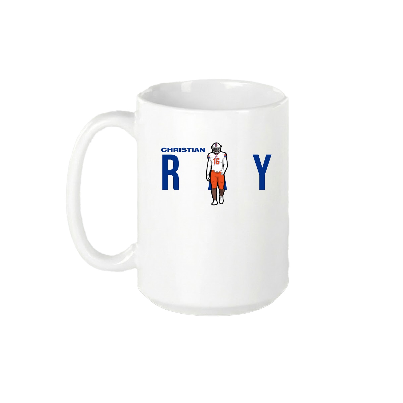 15oz Coffee Mug — Player Name in White