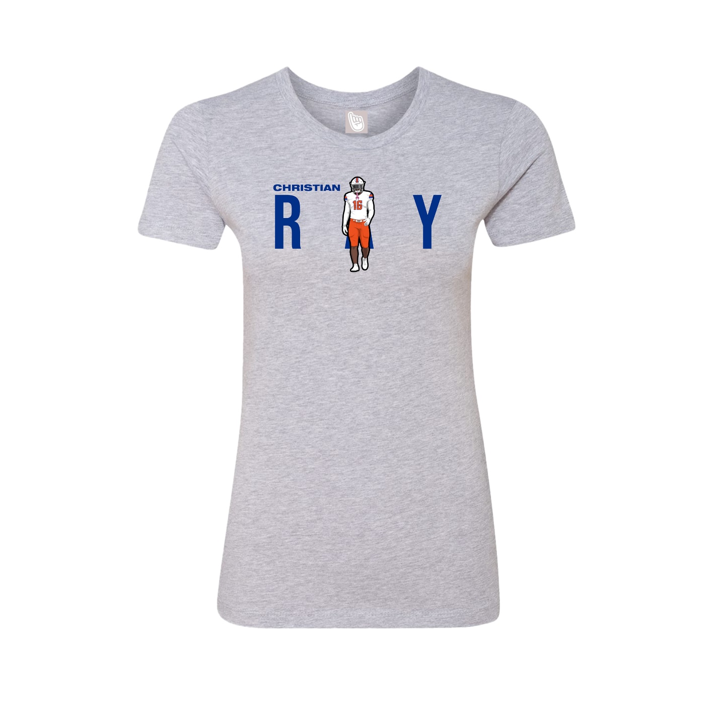 Fitted Women's Tee — Player Name in Grey