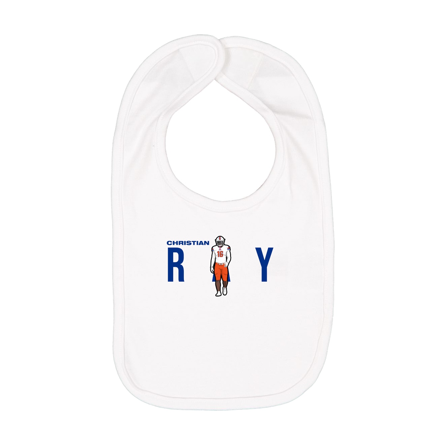 Infant Bib — Player Name in White