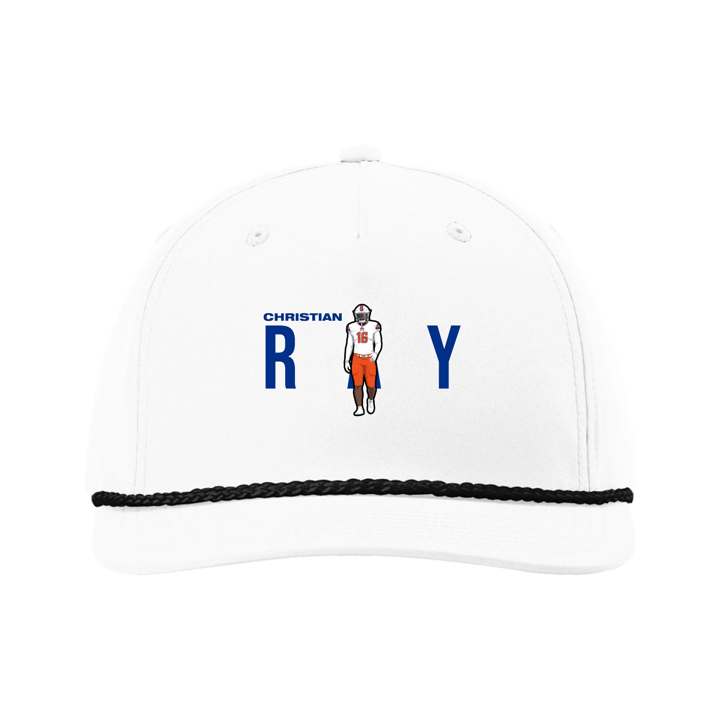Five-Panel Classic Rope Cap — Player Name in White