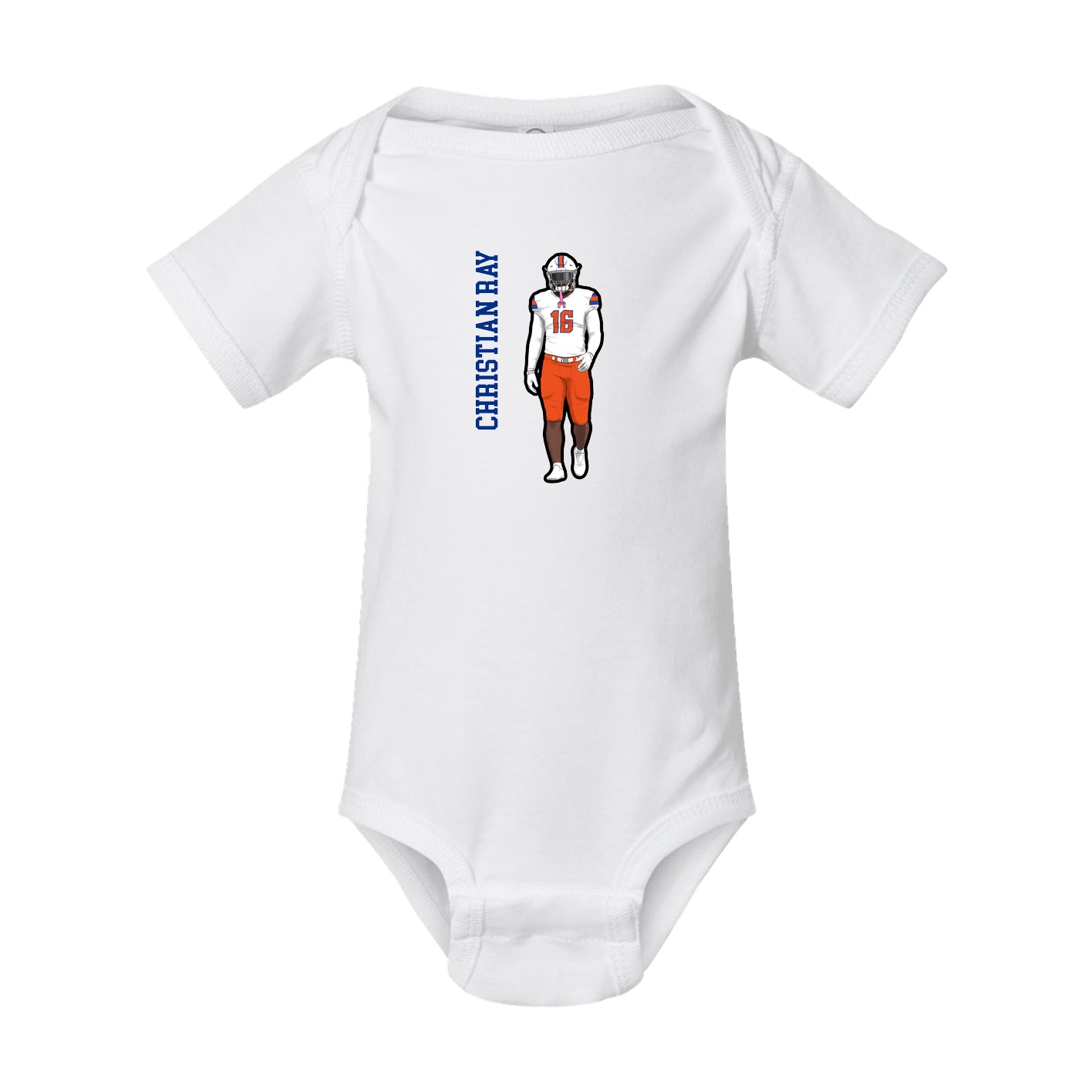 Baby Onesie — Name Vertical in White