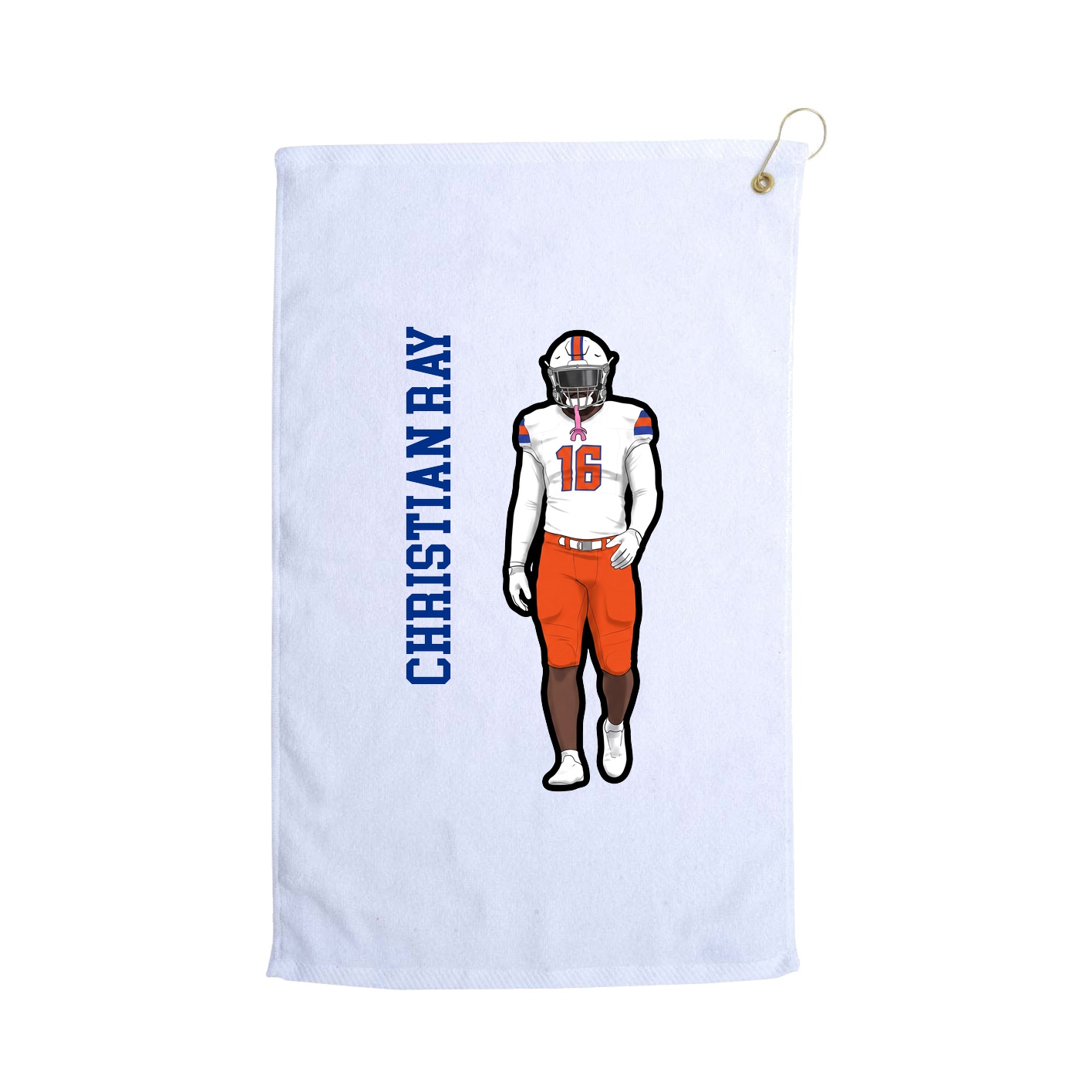 Golf Towel — Name Vertical in White
