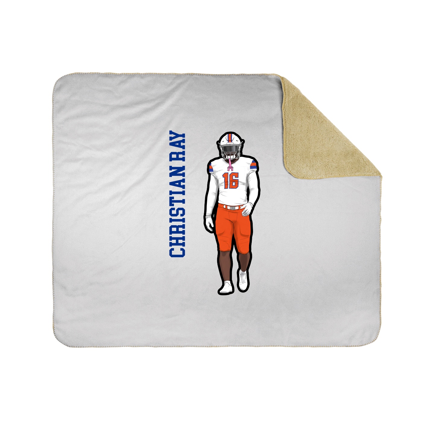 Throw Blanket — Name Vertical in White