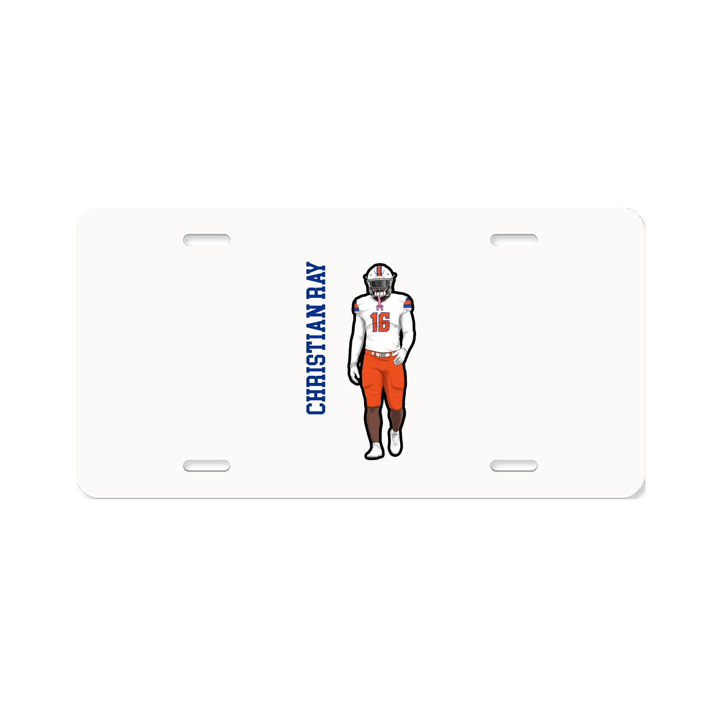 License Plate — Name Vertical in Classic