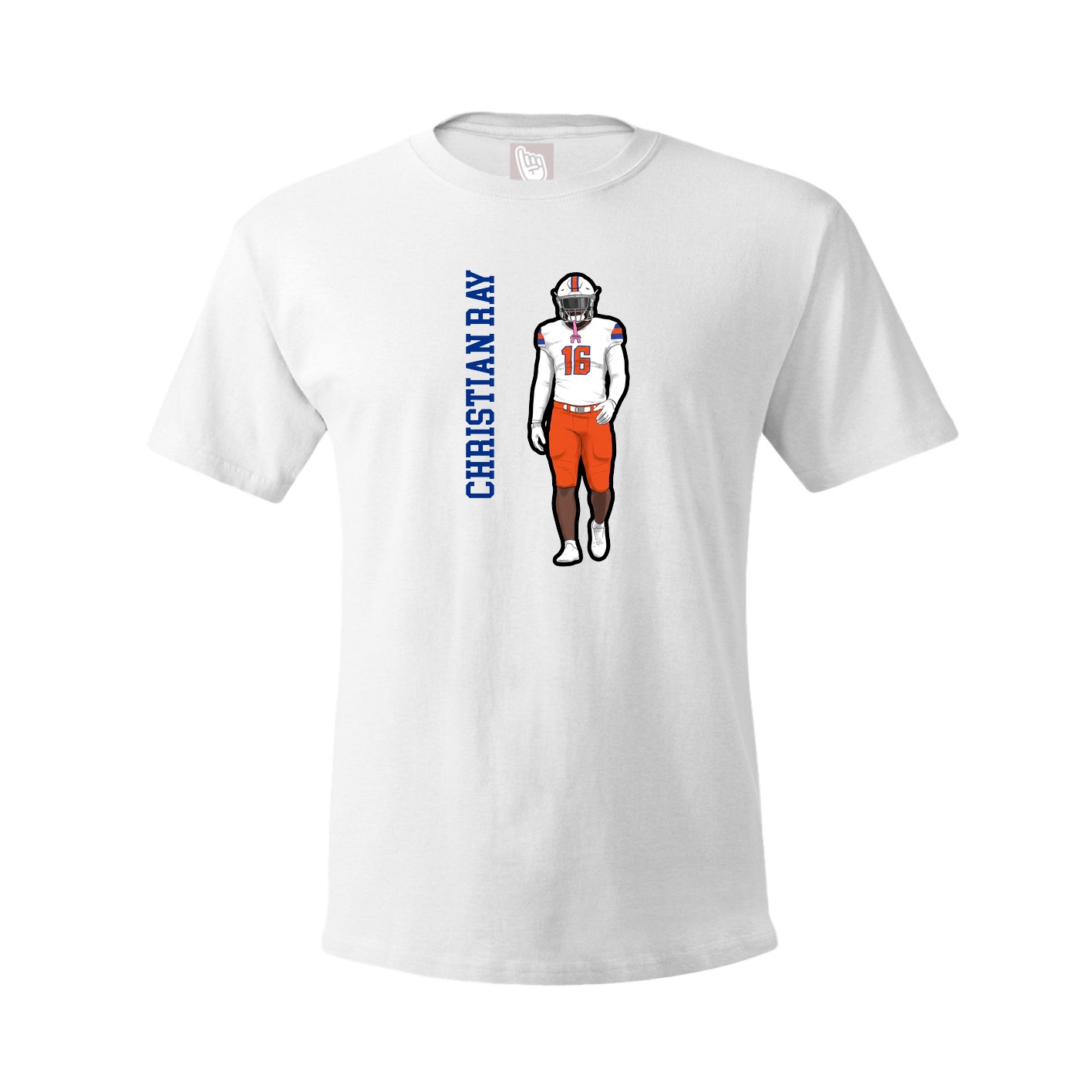 Youth Tee — Name Vertical in White