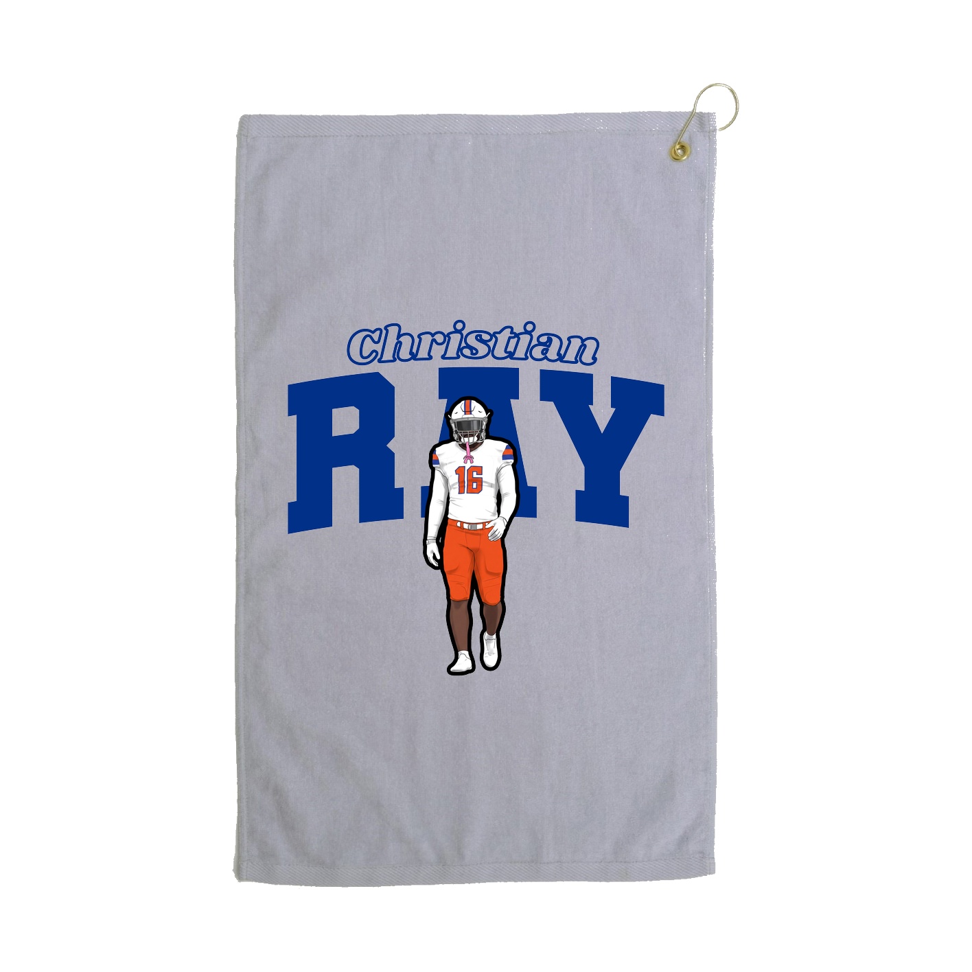 Golf Towel — Name Arch in Grey