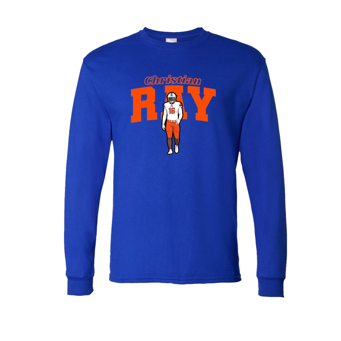 Long Sleeve Tee — Name Arch in Royal