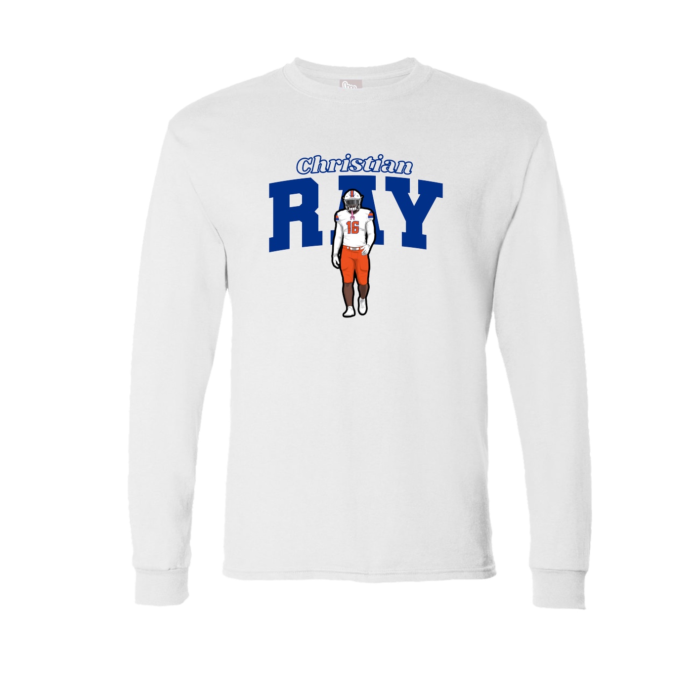 Long Sleeve Tee — Name Arch in White