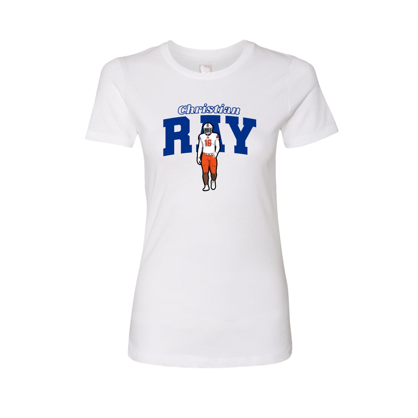 Fitted Women's Tee — Name Arch in White