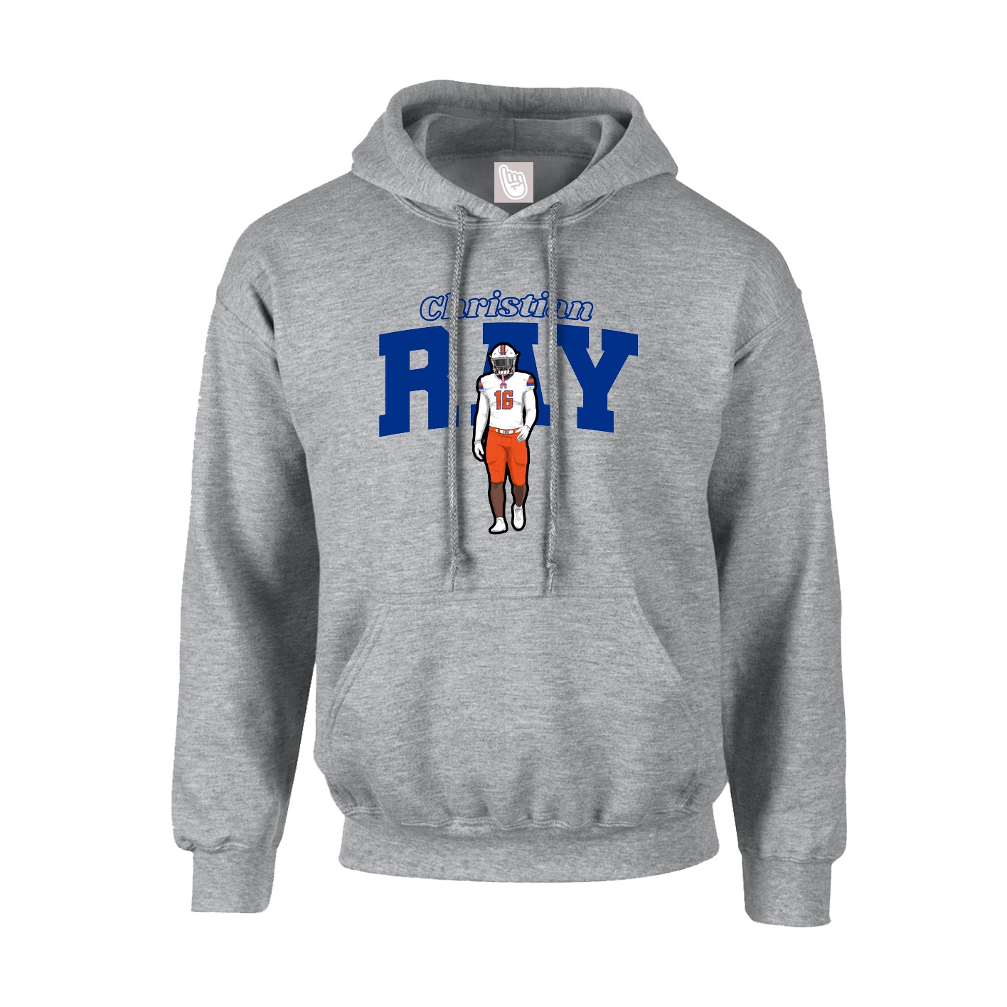 Hoodie — Name Arch in Grey