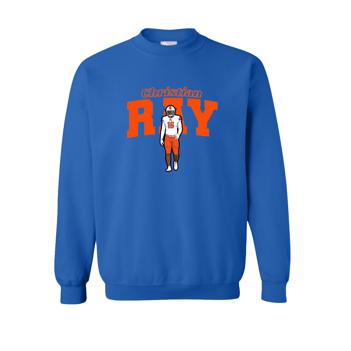 Fleece Crew — Name Arch in Royal
