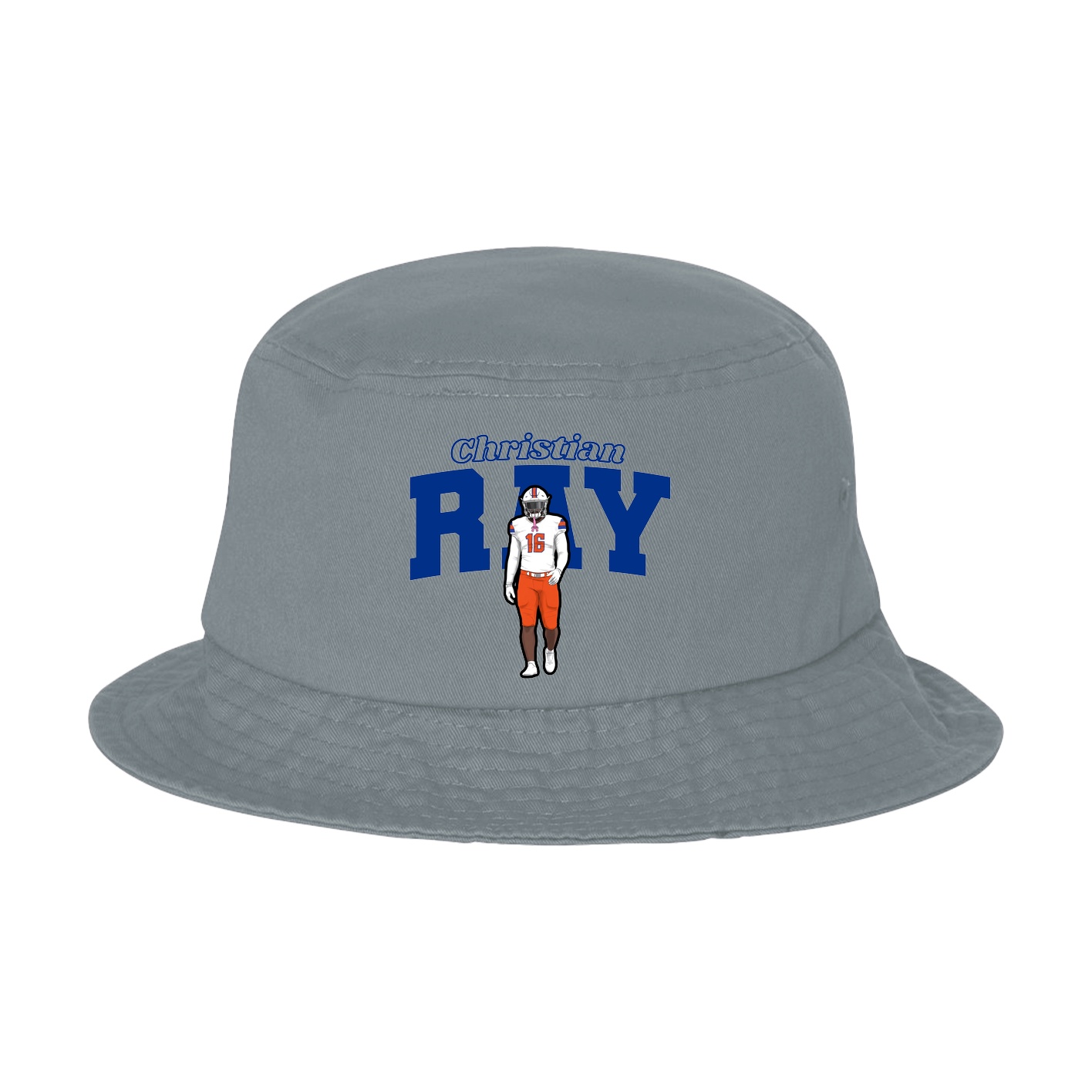 Bucket Cap — Name Arch in Grey