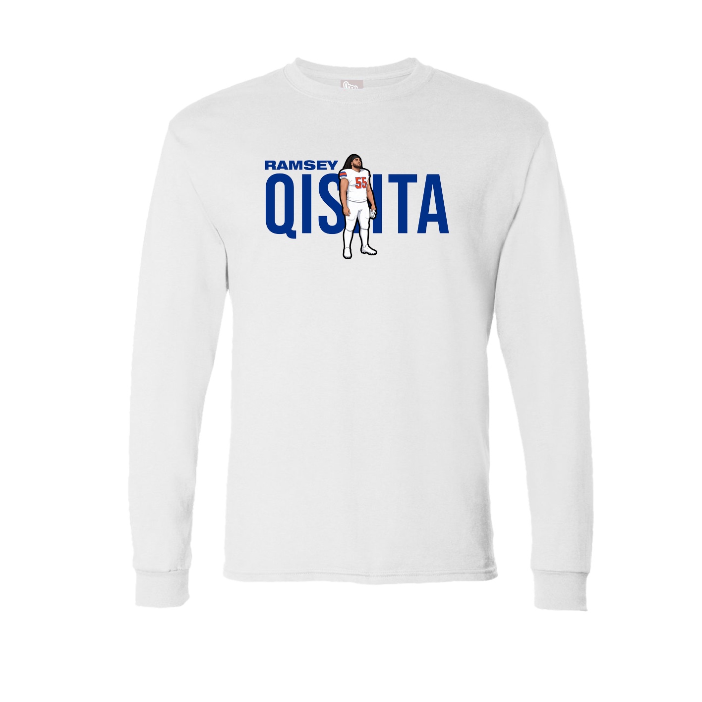 Long Sleeve Tee — Player Name in White