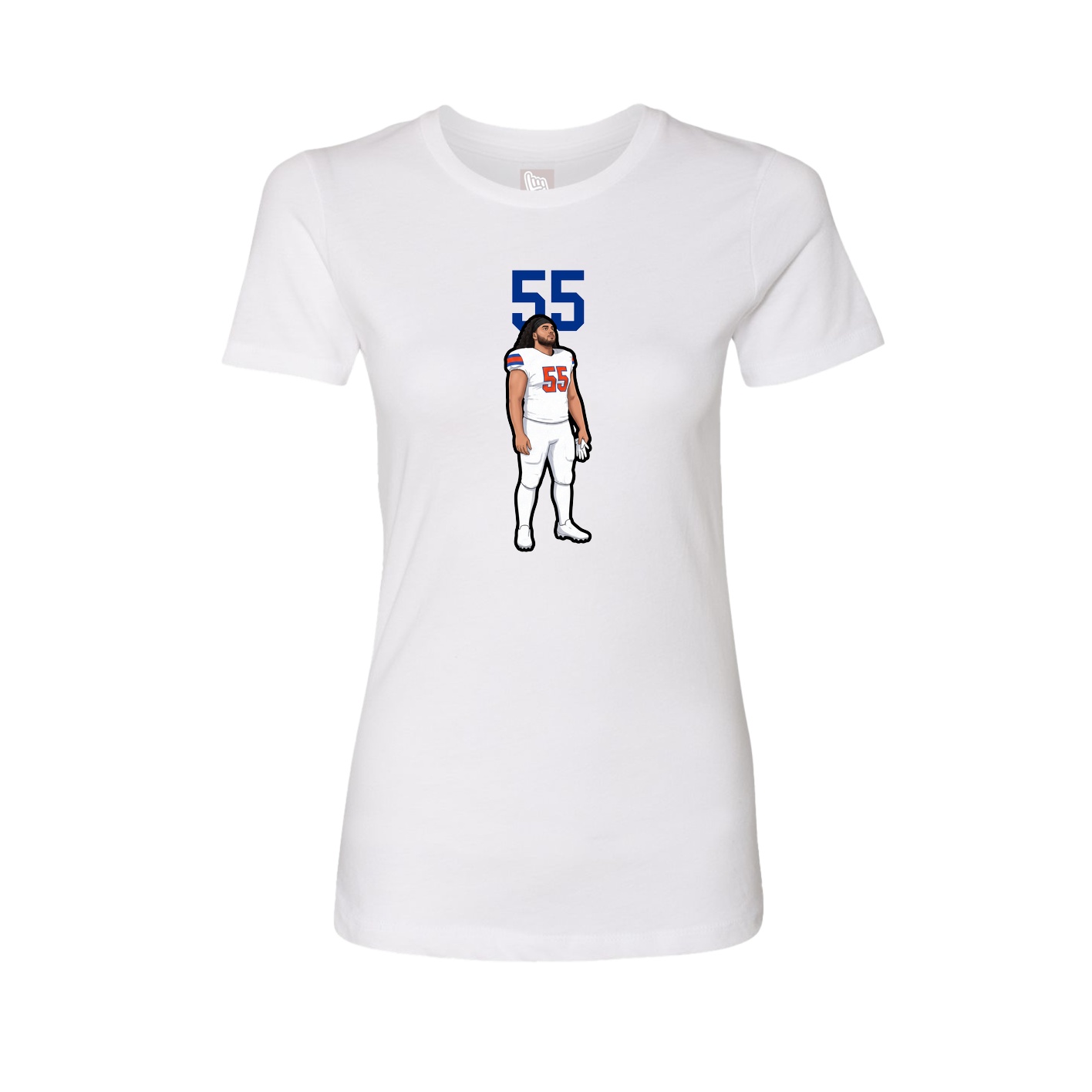 Fitted Women's Tee — Number Top in White
