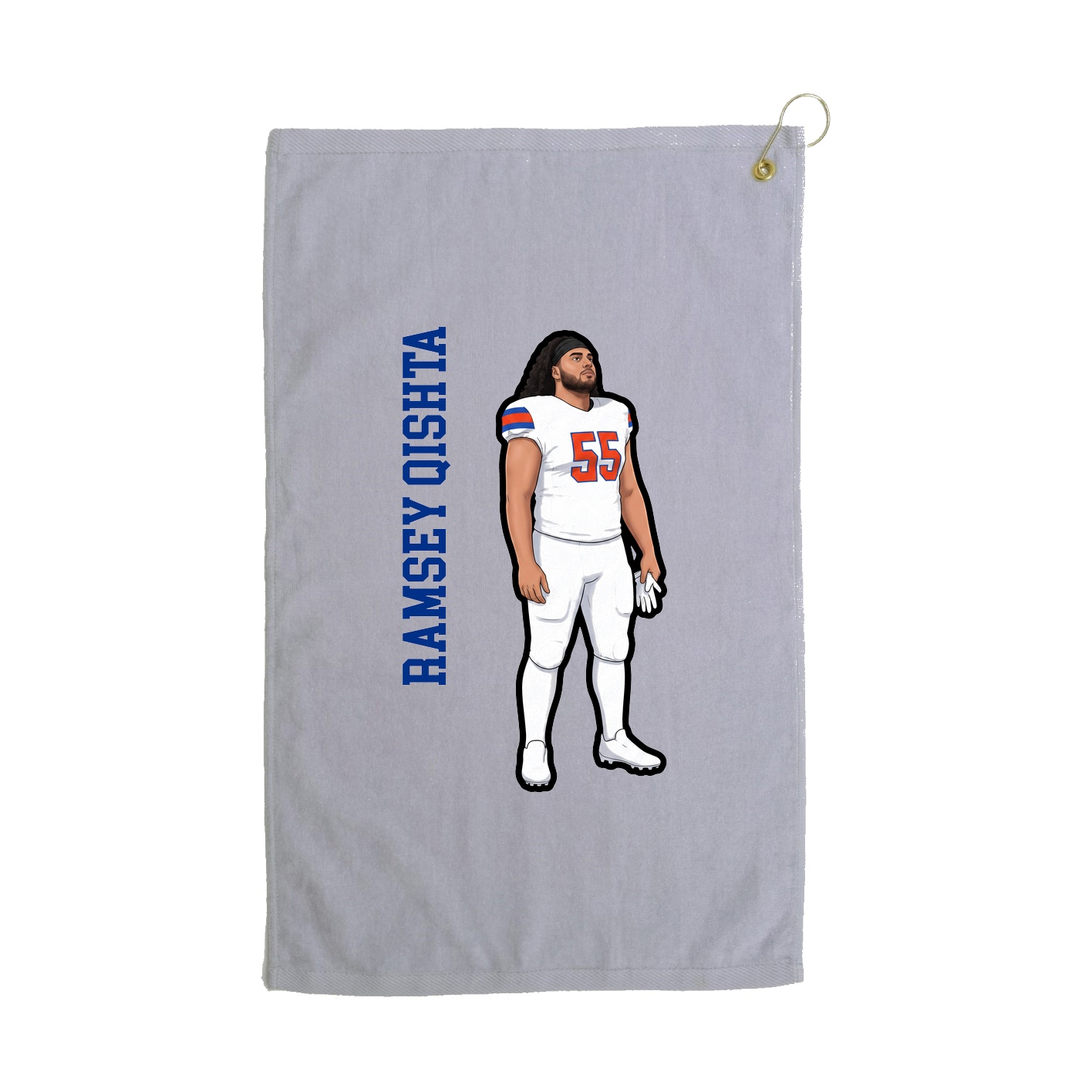 Golf Towel — Name Vertical in Grey